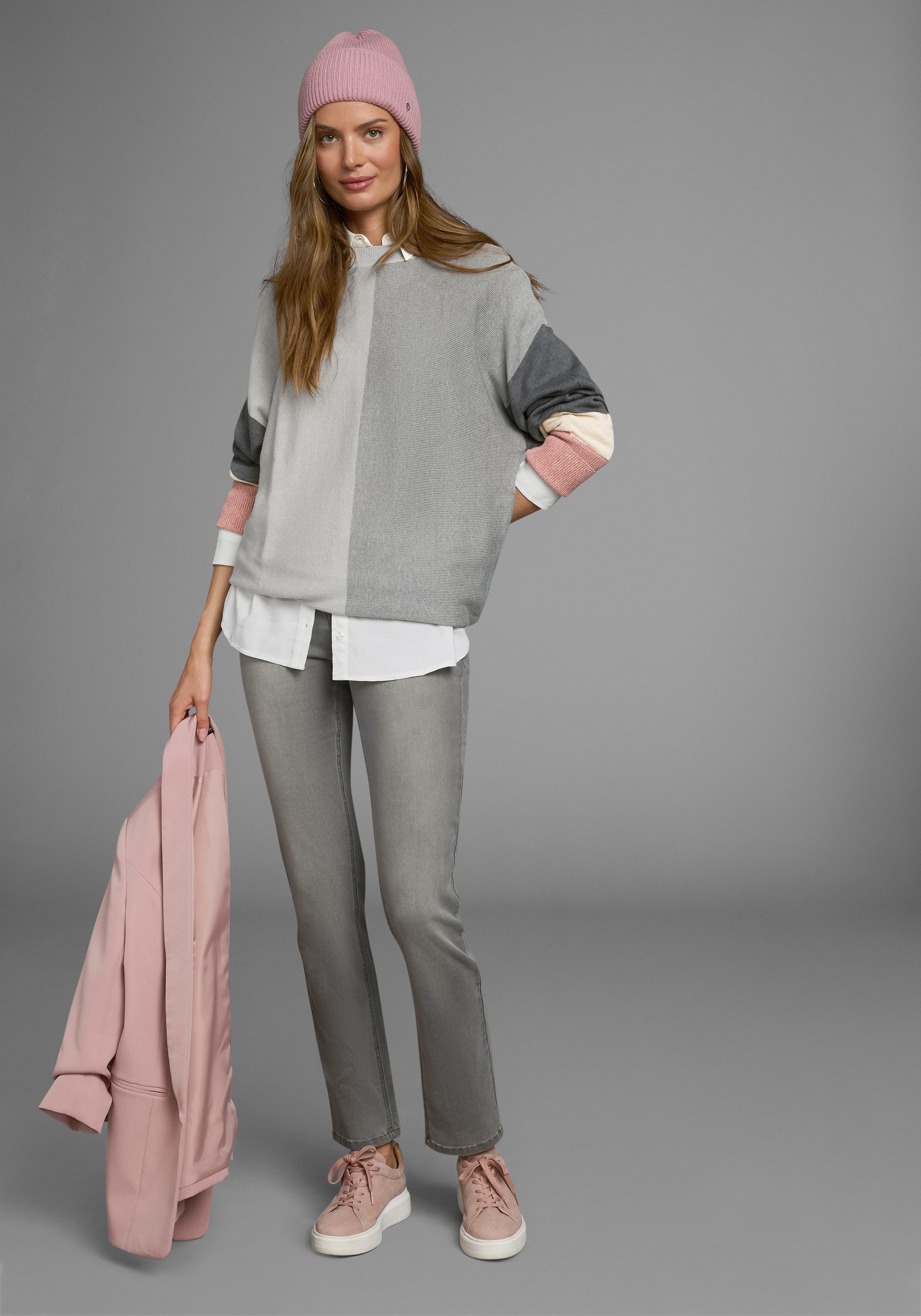 Boysen's Trui met ronde hals met modieuze pastel-colourblocking nieuwe kleur