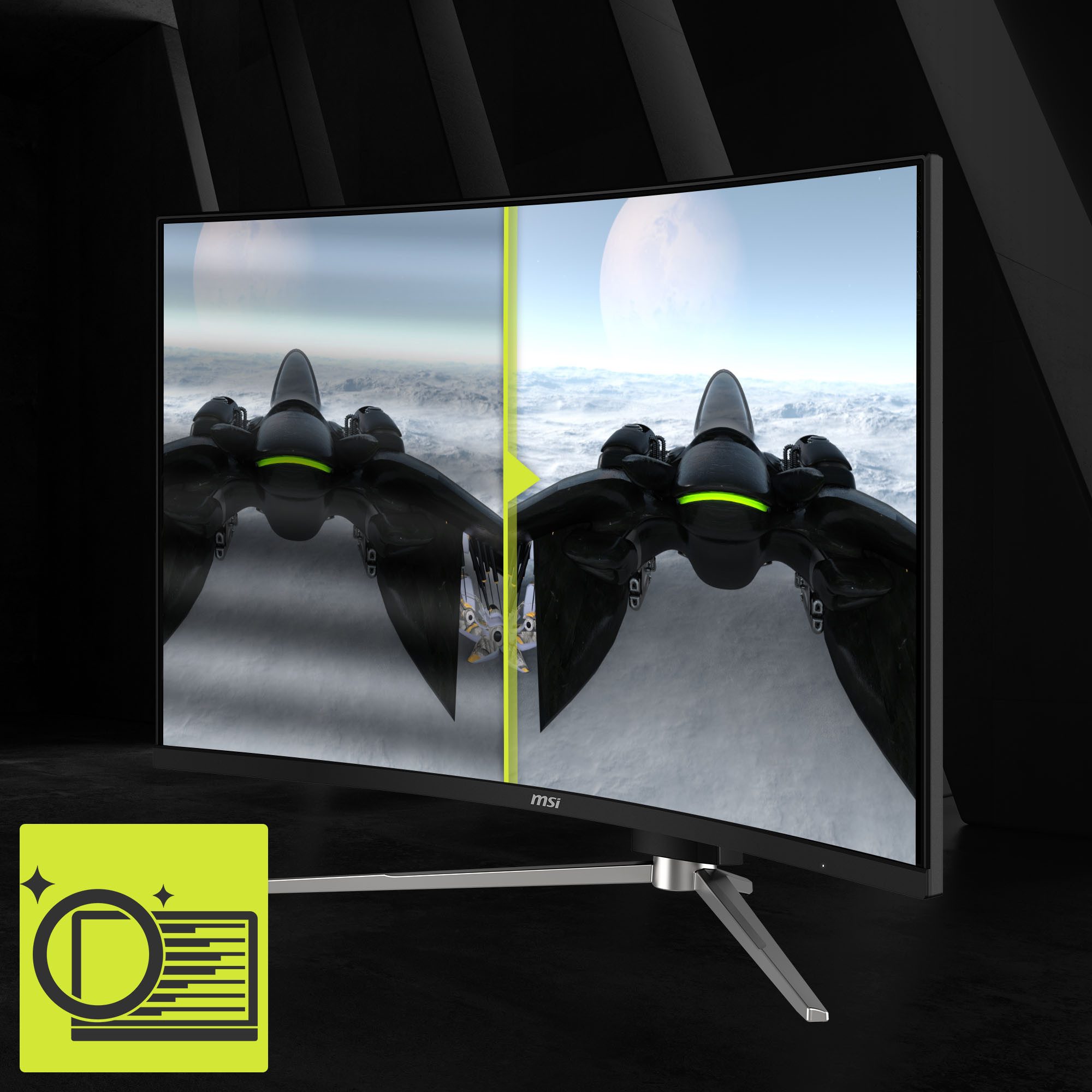 MSI Curved-gaming-monitor MAG 325CQRF QD E2, 80 cm / 32", WQHD, 5-weg joystick navigatie