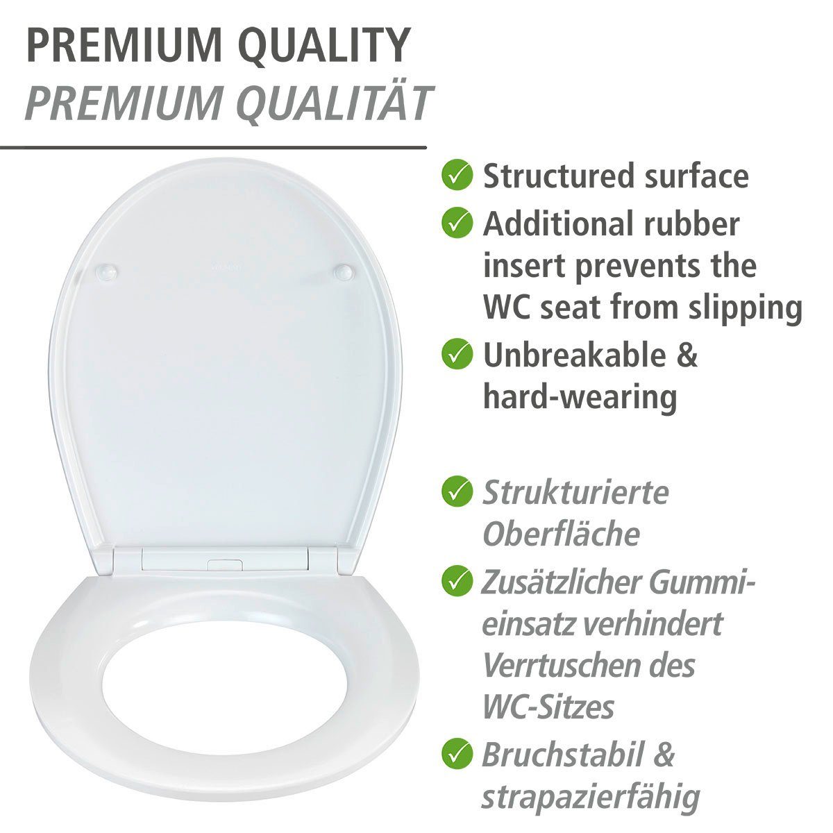 WENKO Toiletzitting Under Water met reliëf, van antibacteriële duroplast