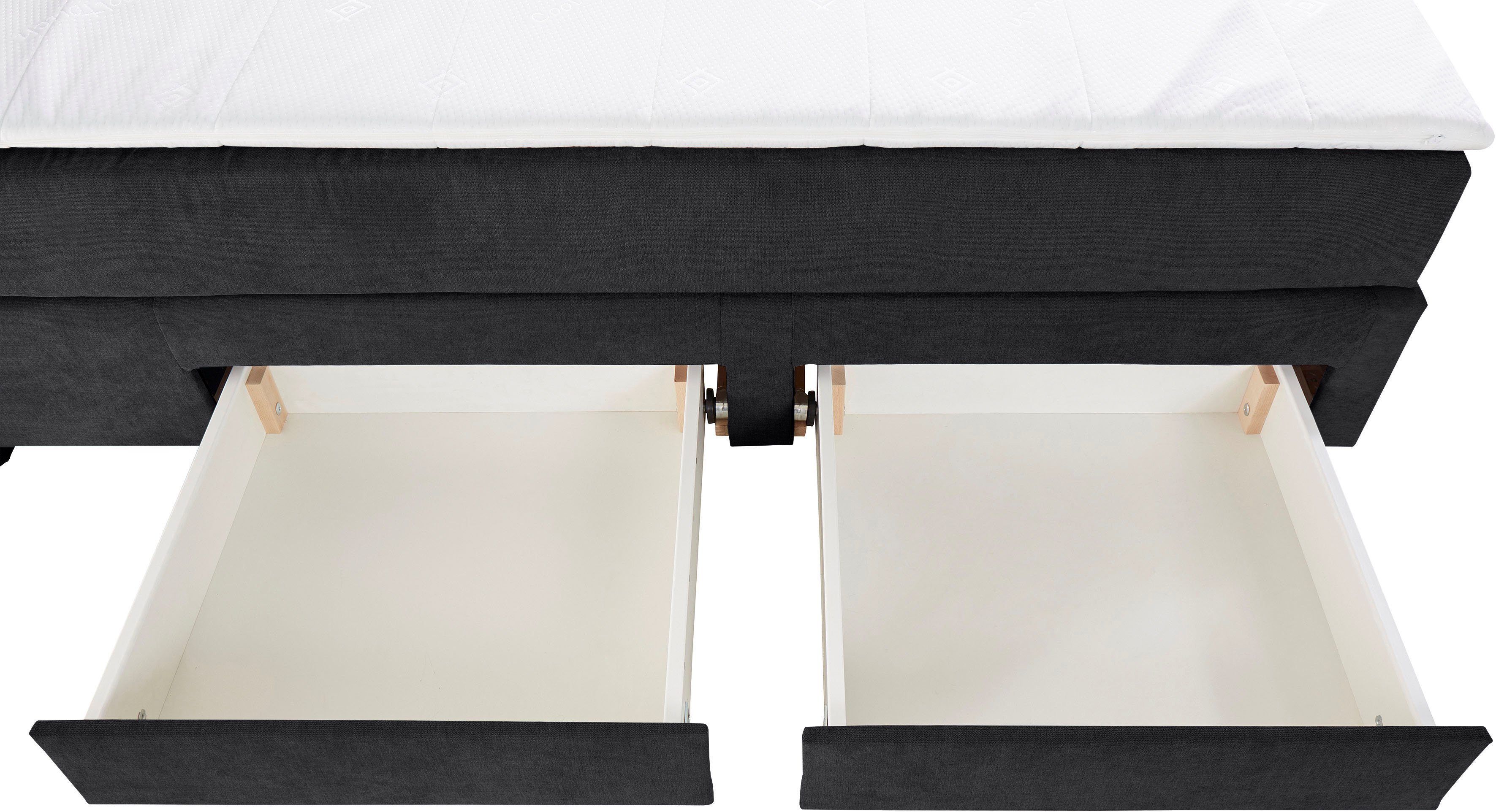 INOSIGN Boxspring Luan Laden, ledverlichting en topmatras, in breedte 120 cm en 180 cm