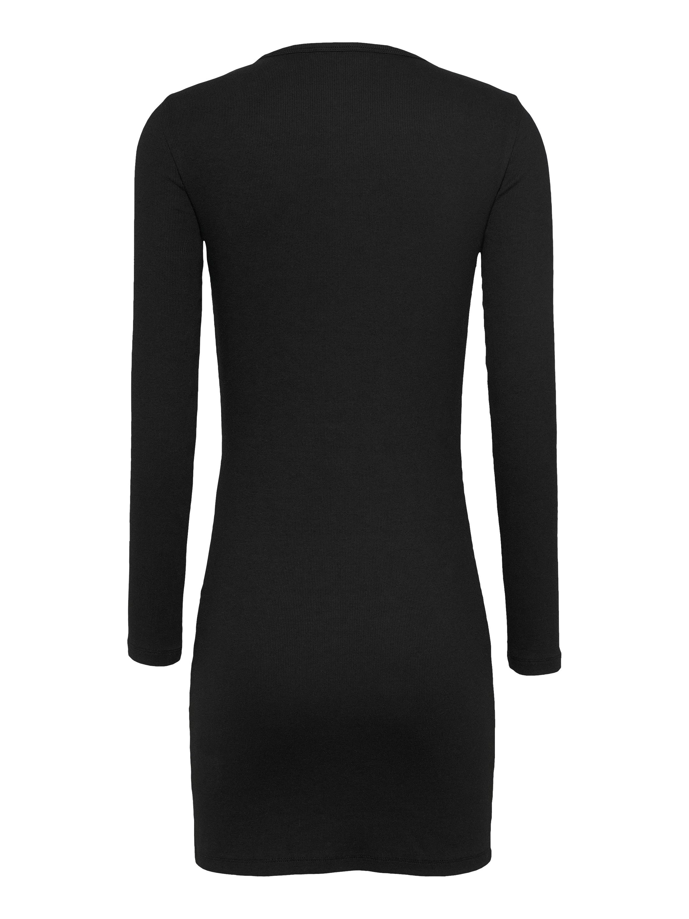 Tommy Jeans Curve Jerseyjurk TJW BADGE RIB BODYCON DRESS EXT in grote maten ribstof bodycon