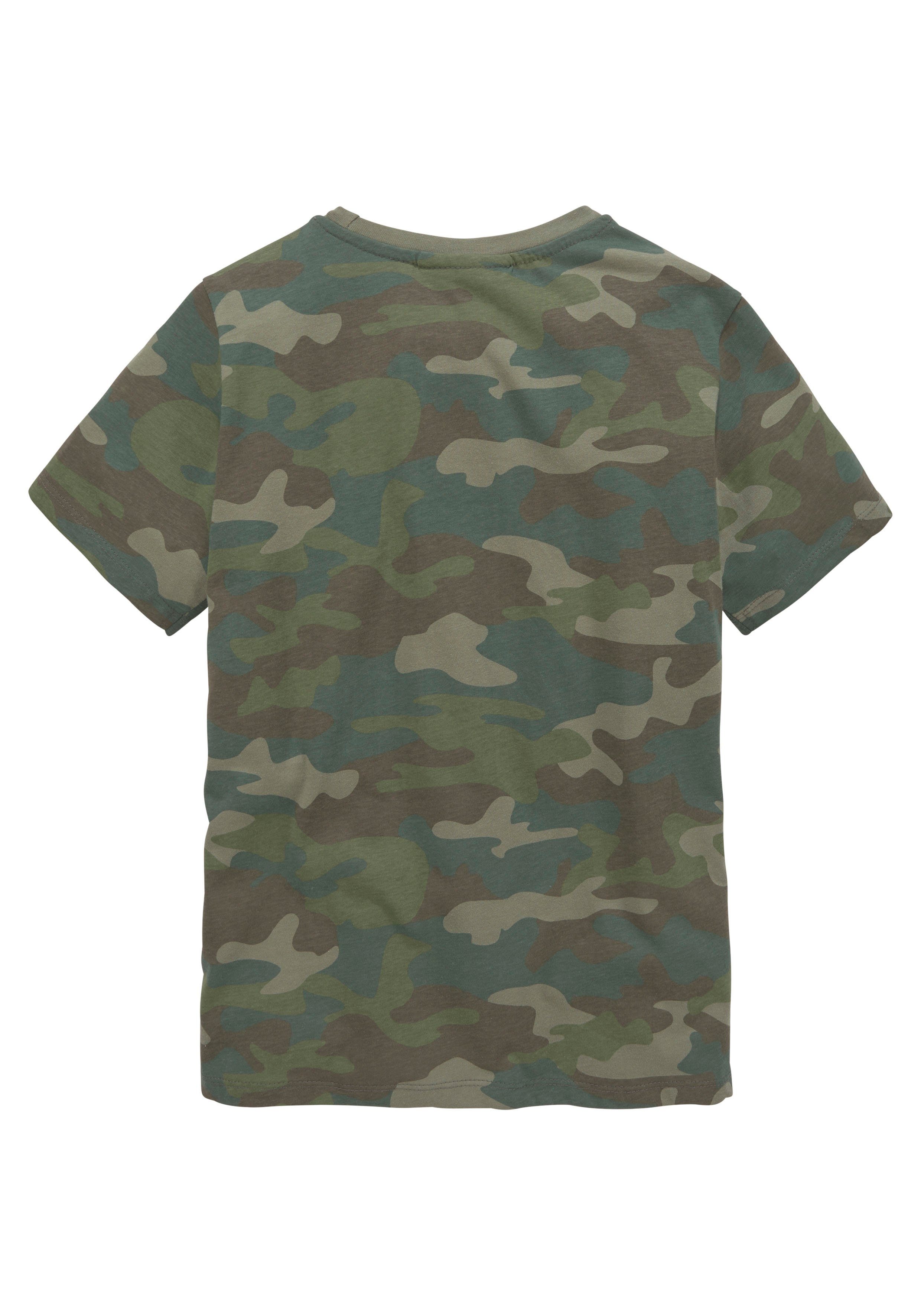 KIDSWORLD T-shirt In coole camouflage-look Korte mouwen, stijlvolle allover print