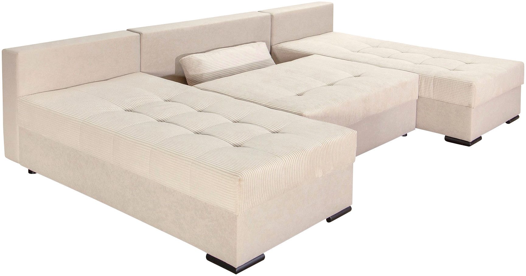 COLLECTION AB Zithoek Josy U-vorm, breedte 269 cm, platweefsel, structuur, kunstleer