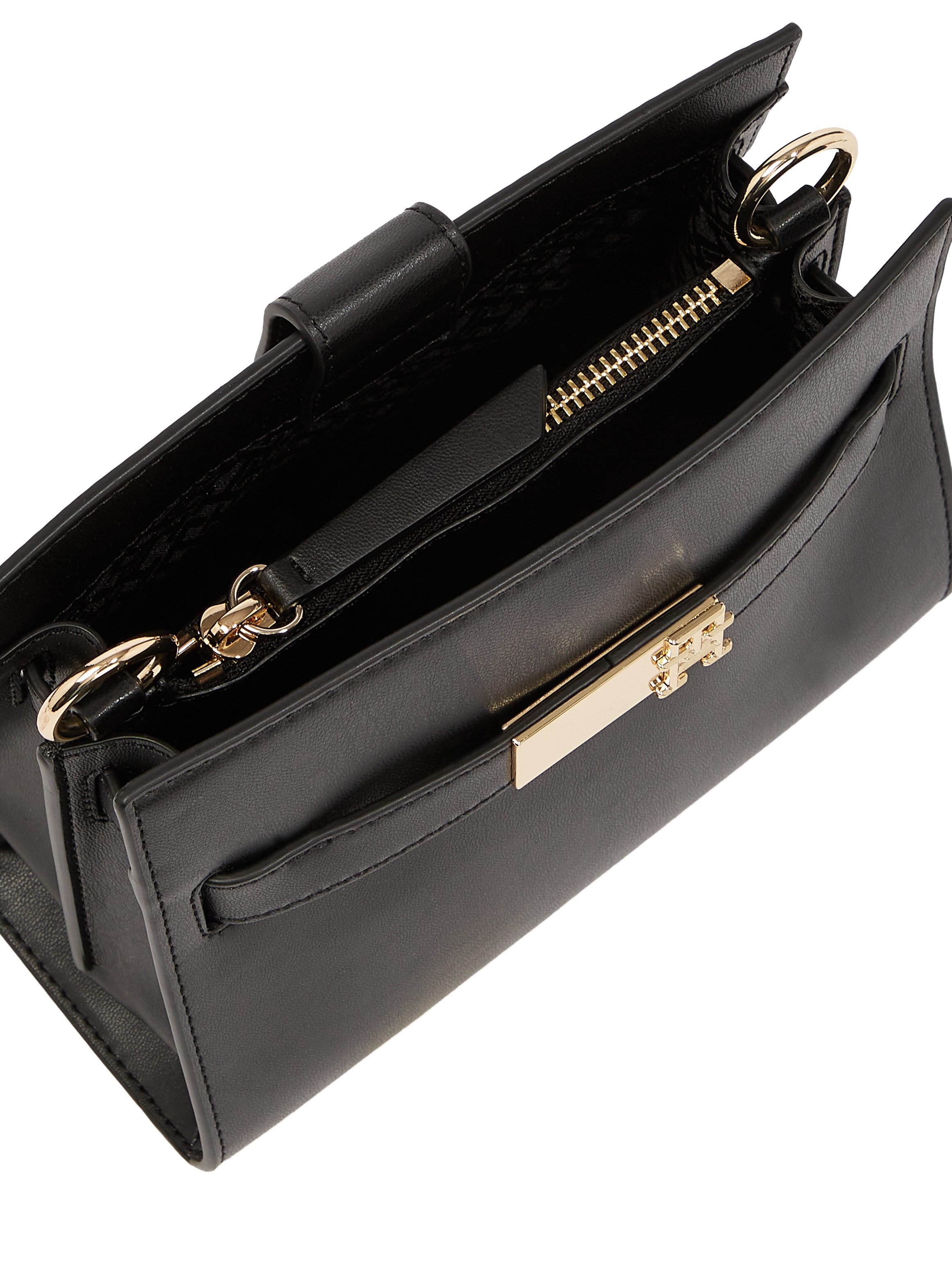 Tommy Hilfiger Schoudertas TH HERITAGE MINI SATCHEL dames avondtas, handtas, schoudertas met versieringen