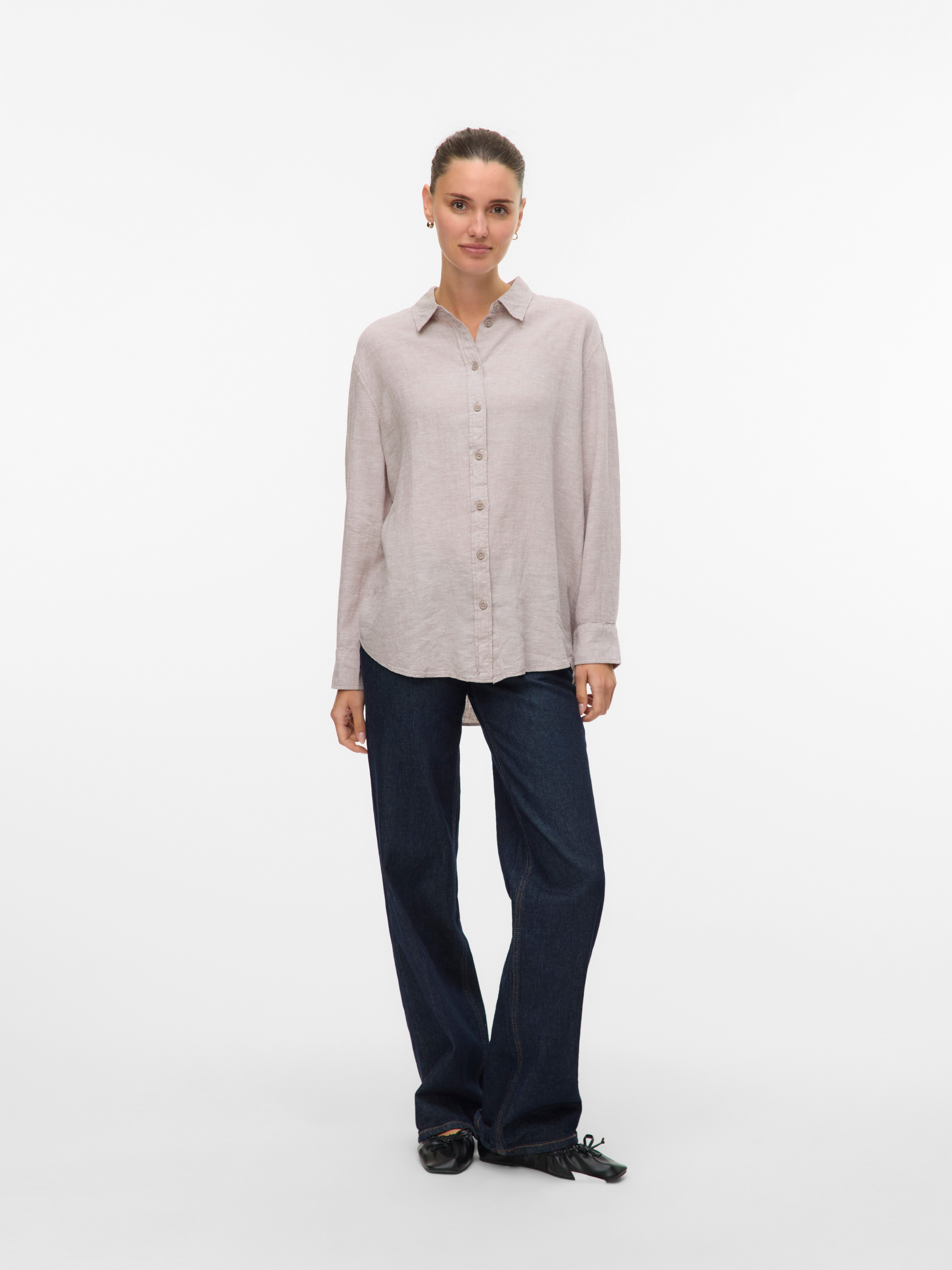 Vero Moda Overhemdblouse VMLINN LINEN LS SHIRT WVN NOOS hoogwaardige kwaliteit met linnen