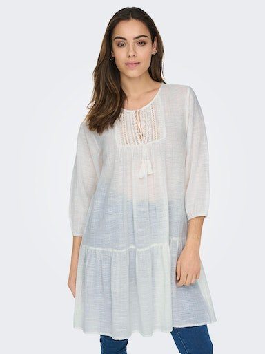 Only Tuniekjurk ONLVINNIE LIFE 3/4 LACE TUNIC WVN NOOS kan worden gedragen als mini jurk of...