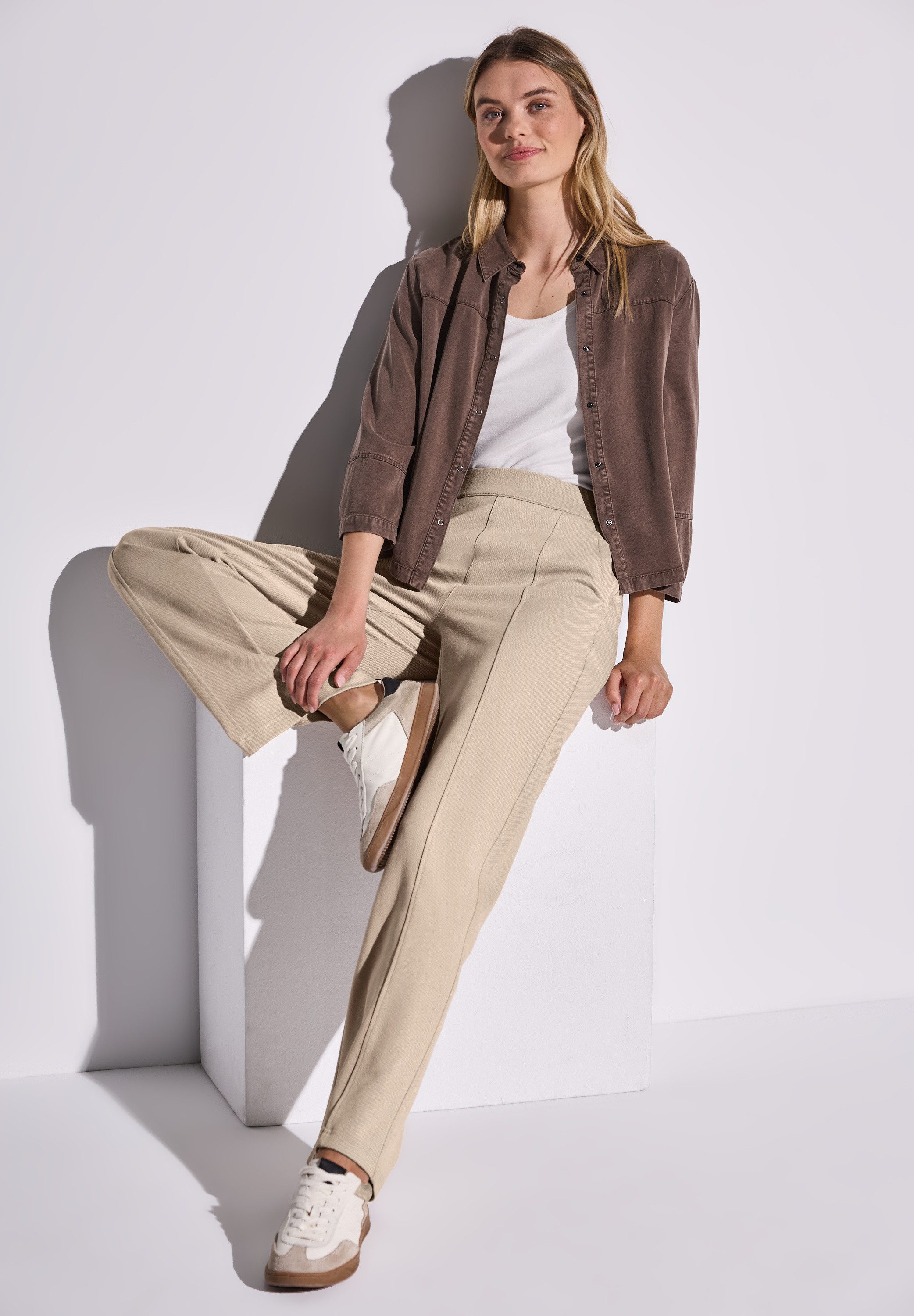 STREET ONE Stoffen broek met zakken opzij