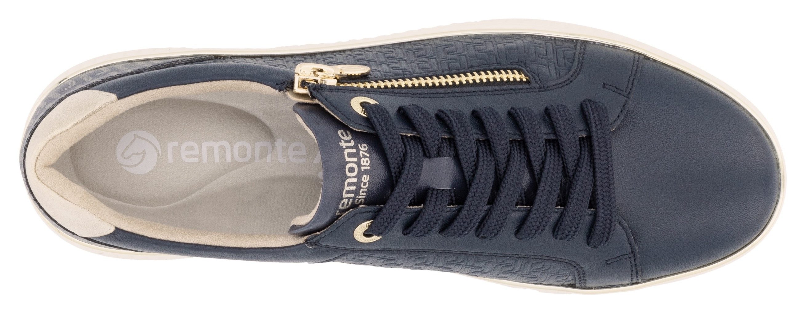 Remonte Plateausneakers , vrijetijdsschoen, lage schoen, veterschoen met zijrits