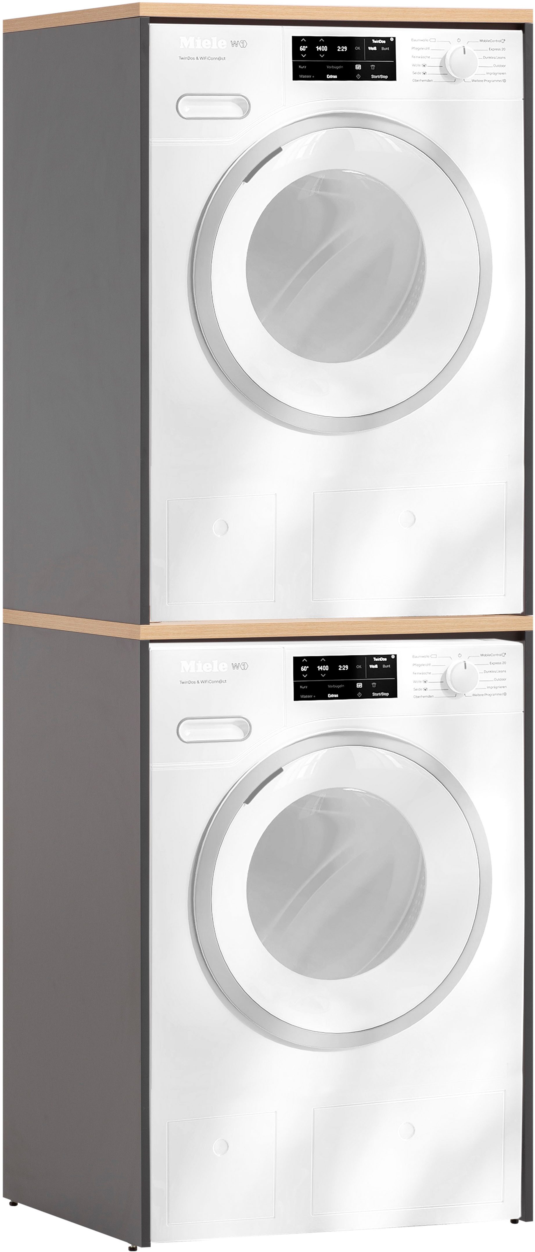Schildmeyer Multifunctionele kastenset SOLEA Breedte 134 cm, stapelbare kasten, variabel te bevestigen traverse multifunctionele kasten grijs