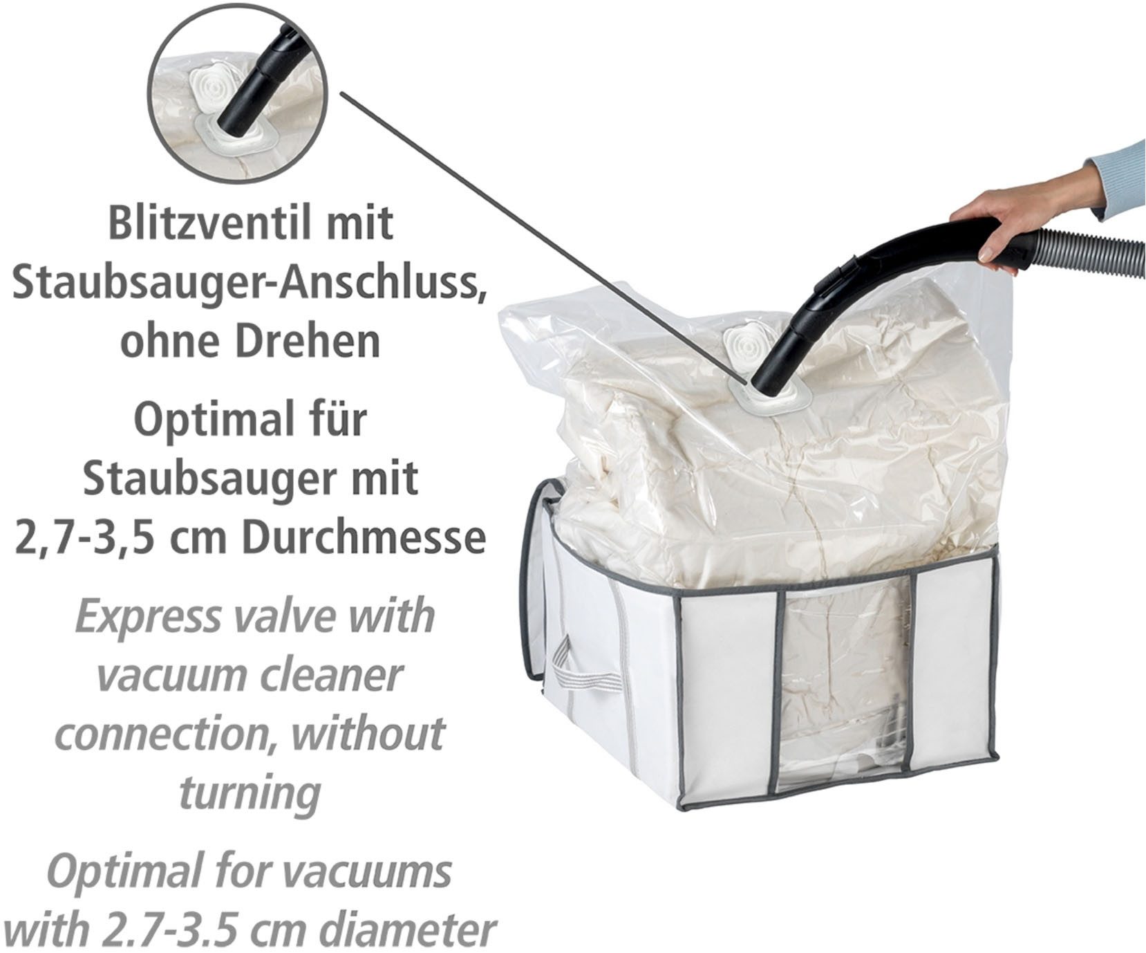 WENKO Onderbedlade Vacuüm-softbox S Ruimtebesparing door vacuüm