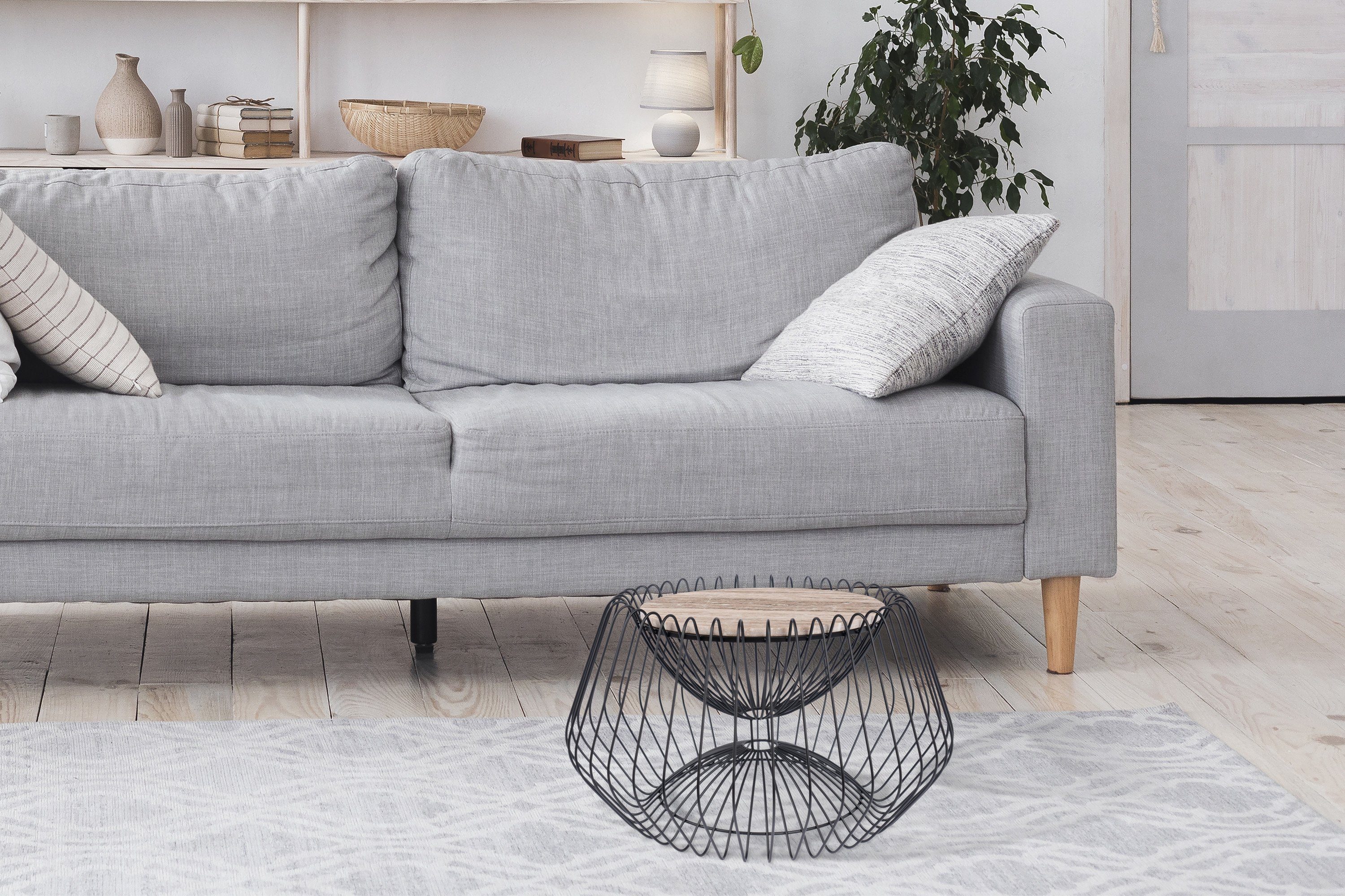 Kayoom Bijzettafel Malibu 325, bijzettafel met luxe marmeren blad ø marmeren blad: 37 cm, trendy metalen design, onderhoudsvriendelijk (1 stuk)