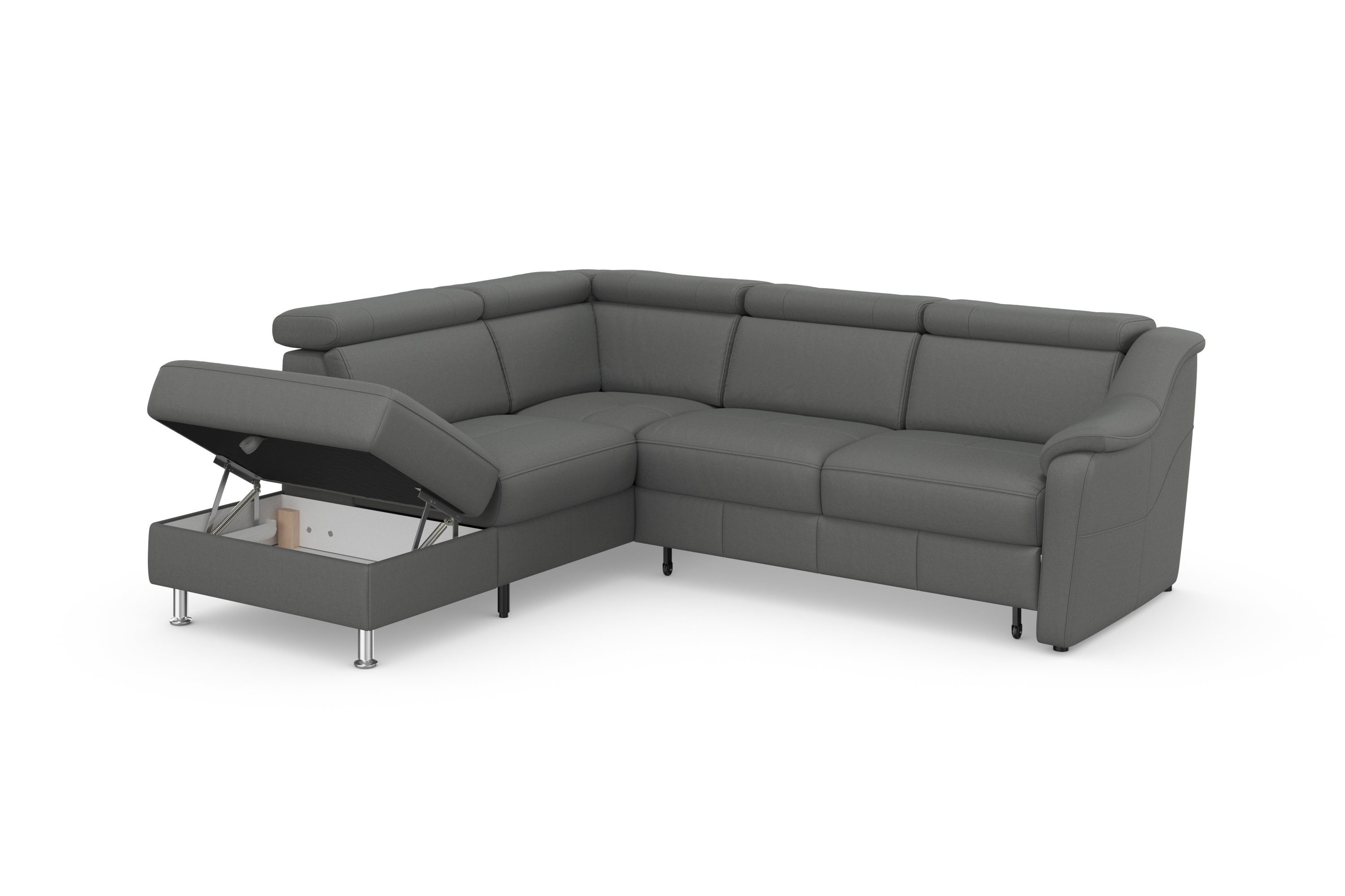 sit&more Hoekbank Freetown L-vorm met verstelbare hoofdsteun en comfortabele binnenvering