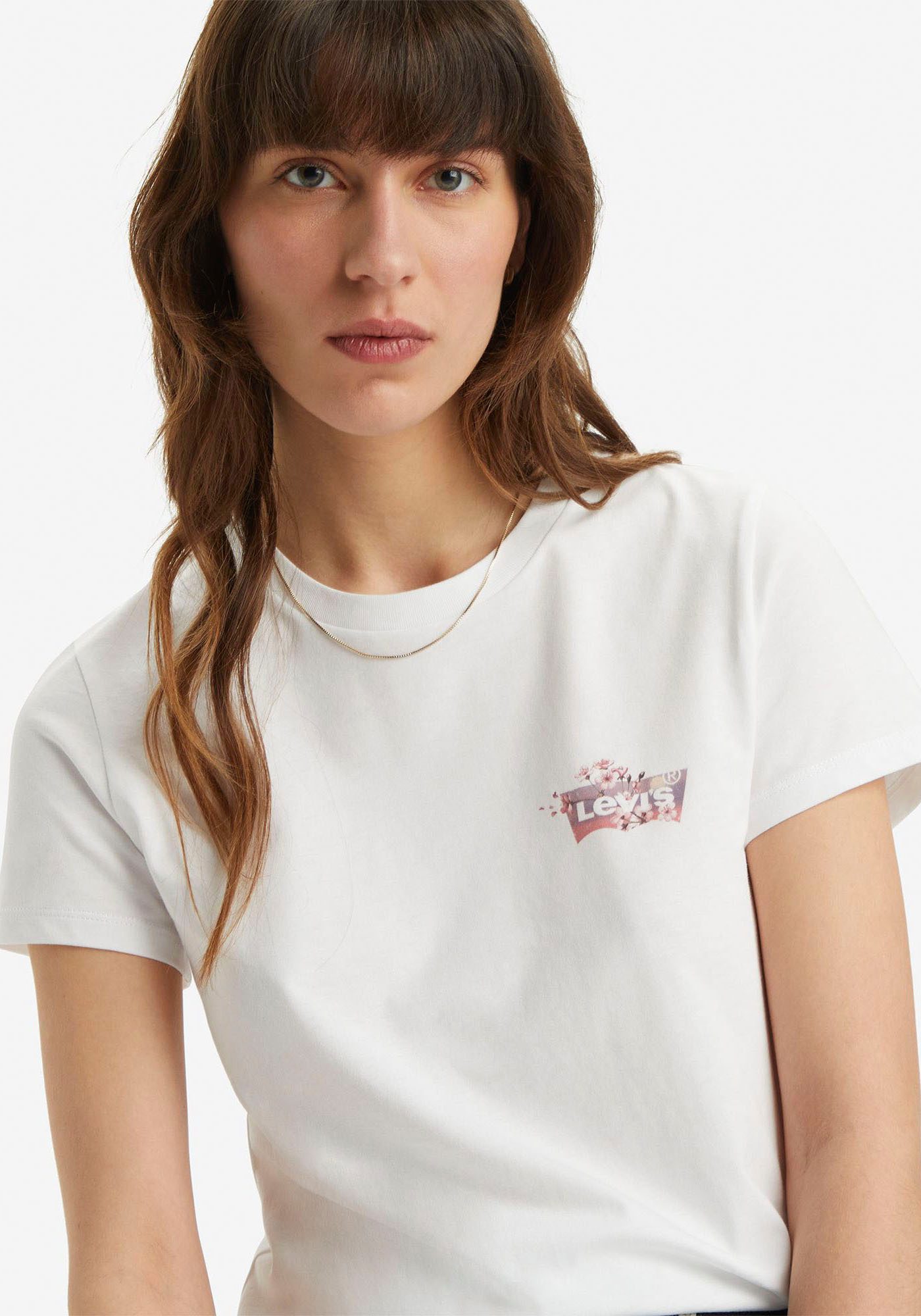 Levi's T-shirt The Perfect Tee met gebloemde batwing-logoprint
