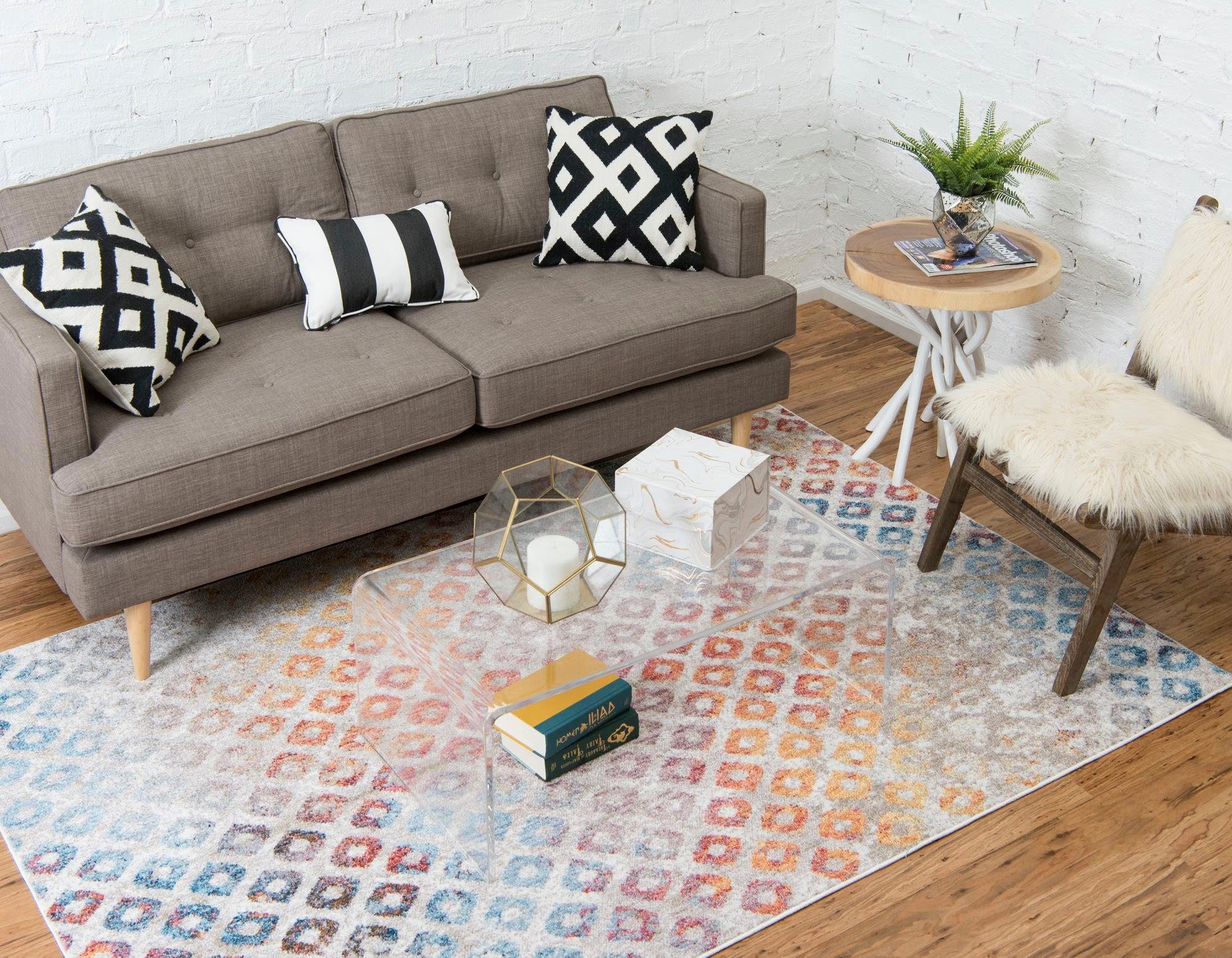 Myflair Möbel & Accessoires Vloerkleed Gekleurde voorraadopruiming Korte pool, geweven, modern design, kleurrijk ruitmotief