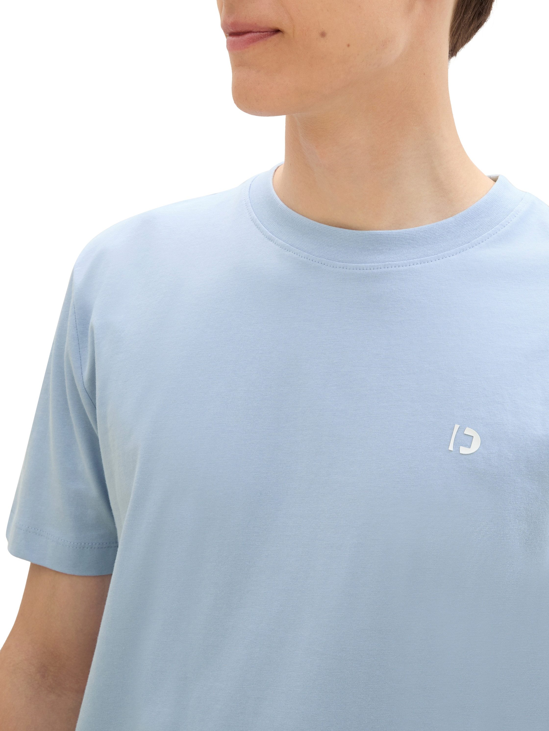 Tom Tailor Denim T-shirt Crewneck met kleine logoprint