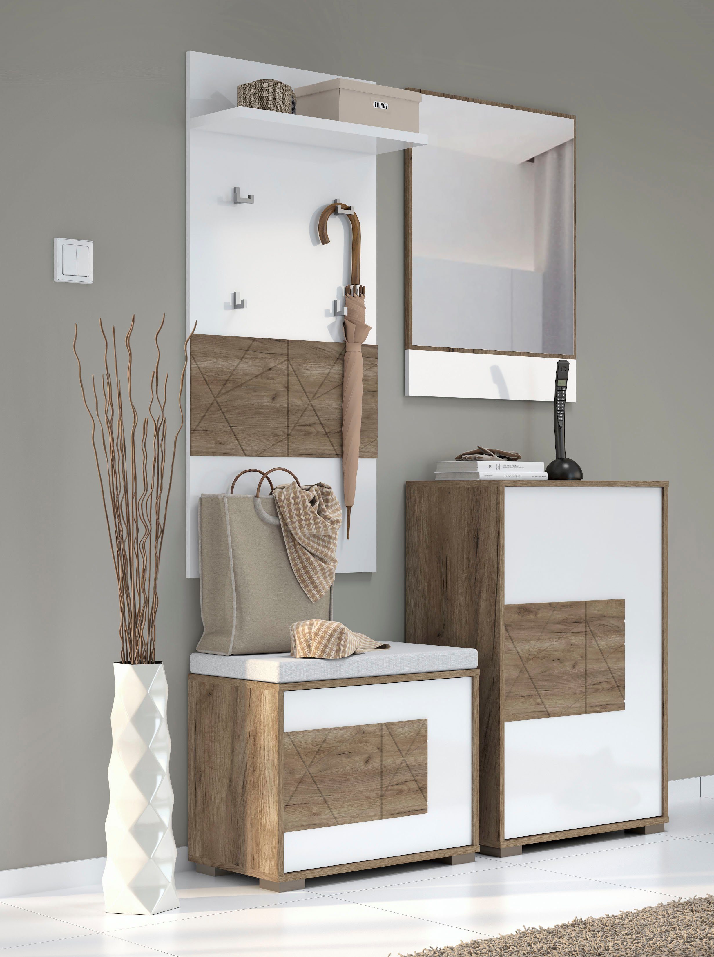 Places of Style Kapstokpaneel Stela hoogwaardig uv gelakt, breedte 59 cm