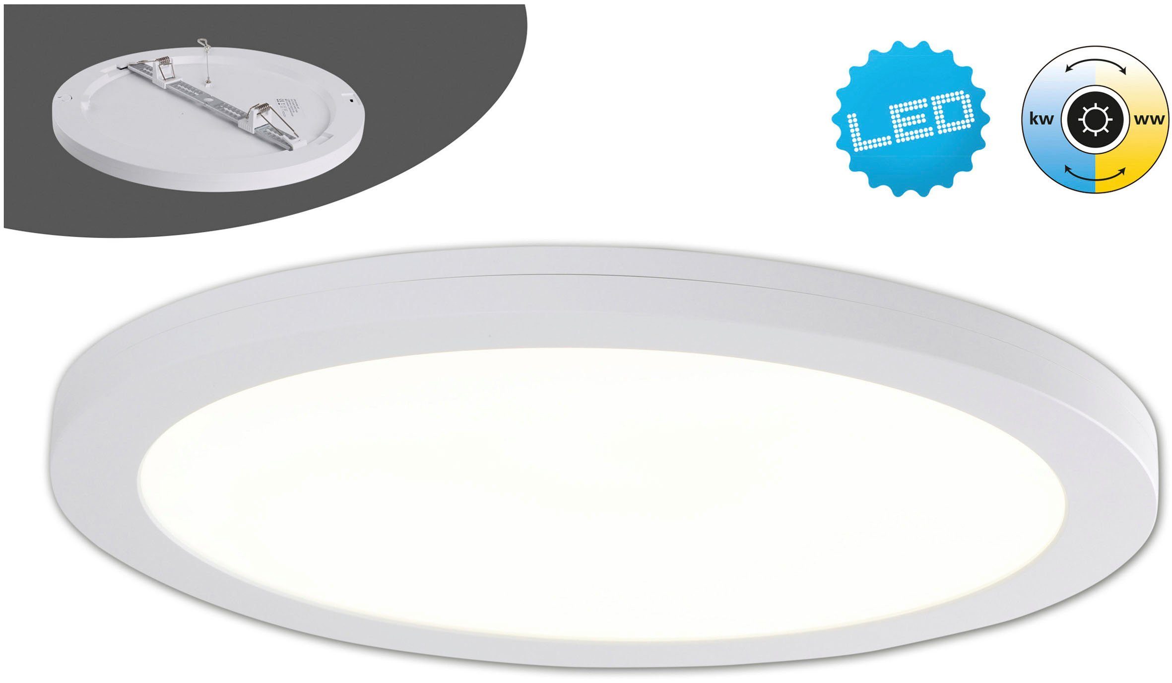 näve Led-plafondlamp Bonus CCT-functie (via apparaat schakelaar), opbouw of flexibele installatie (1 stuk)