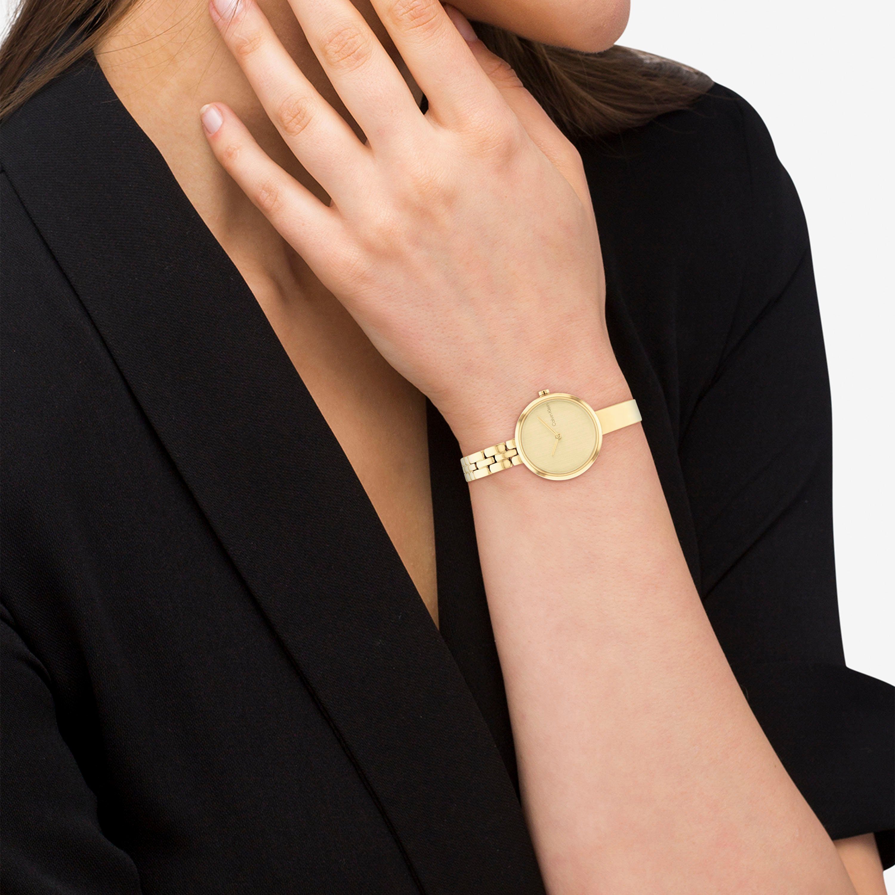 Calvin Klein Kwartshorloge SCULPTURAL Polshorloge, dameshorloge, mineraalglas, roestvrijstalen armband