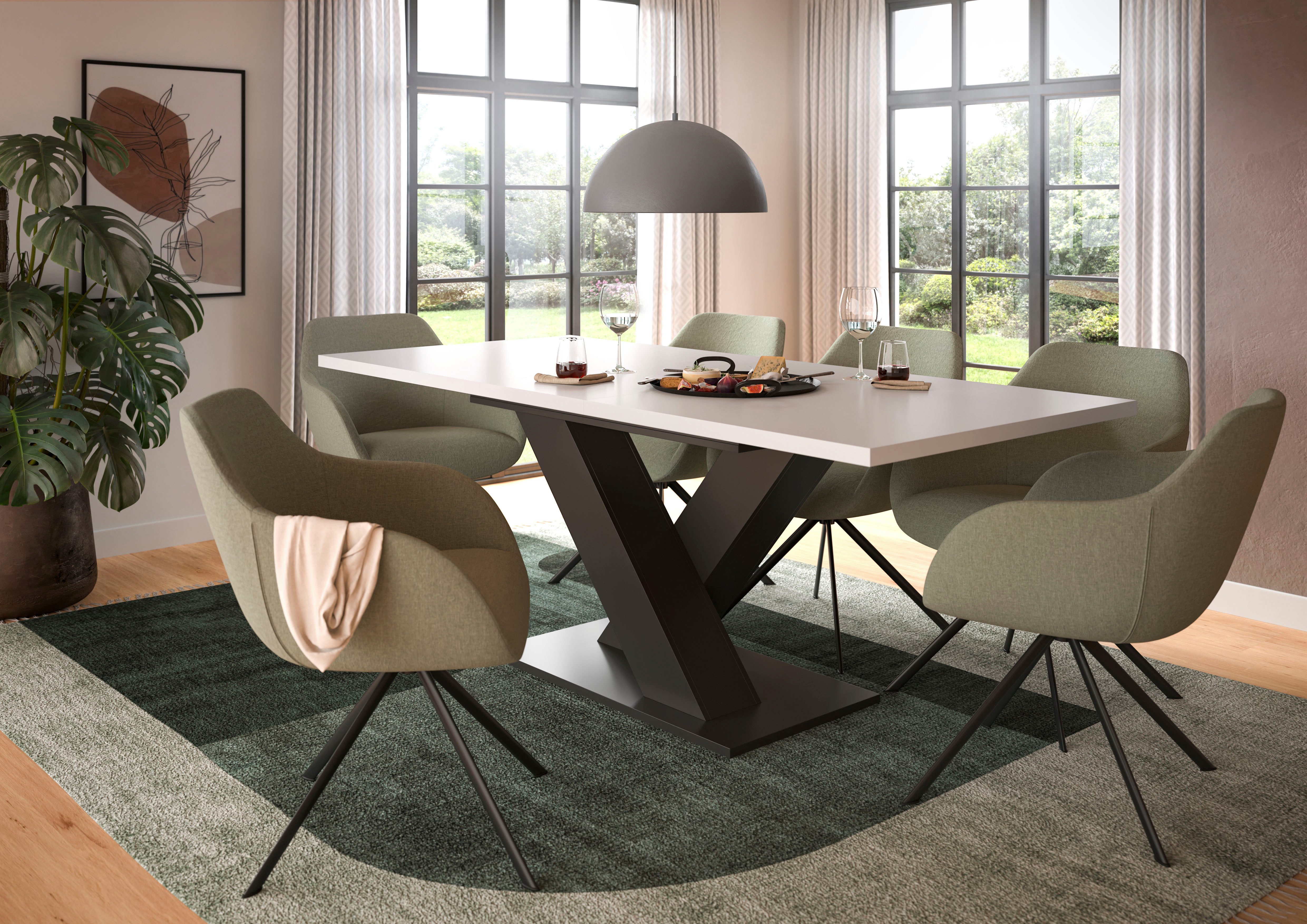 INOSIGN Eettafel Motus, uitschuifbaar 150 - 190 cm, inclusief 40 cm inlegplaat