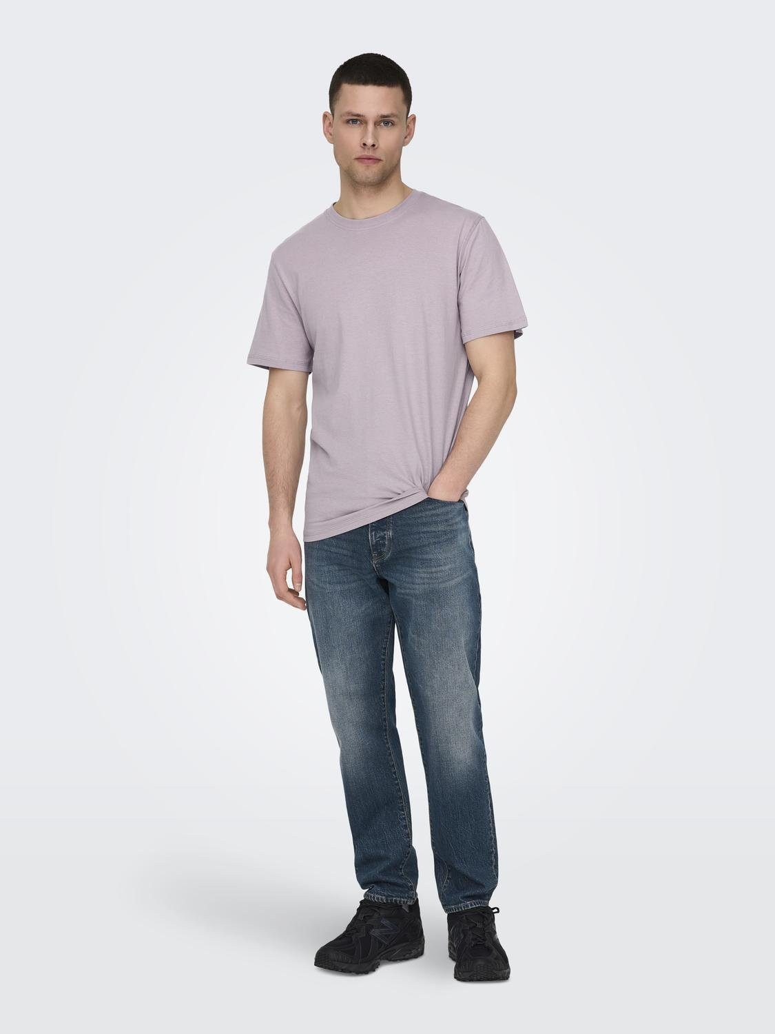 ONLY & SONS Shirt met ronde hals ONSMAX LIFE REG SS STITCH TEE