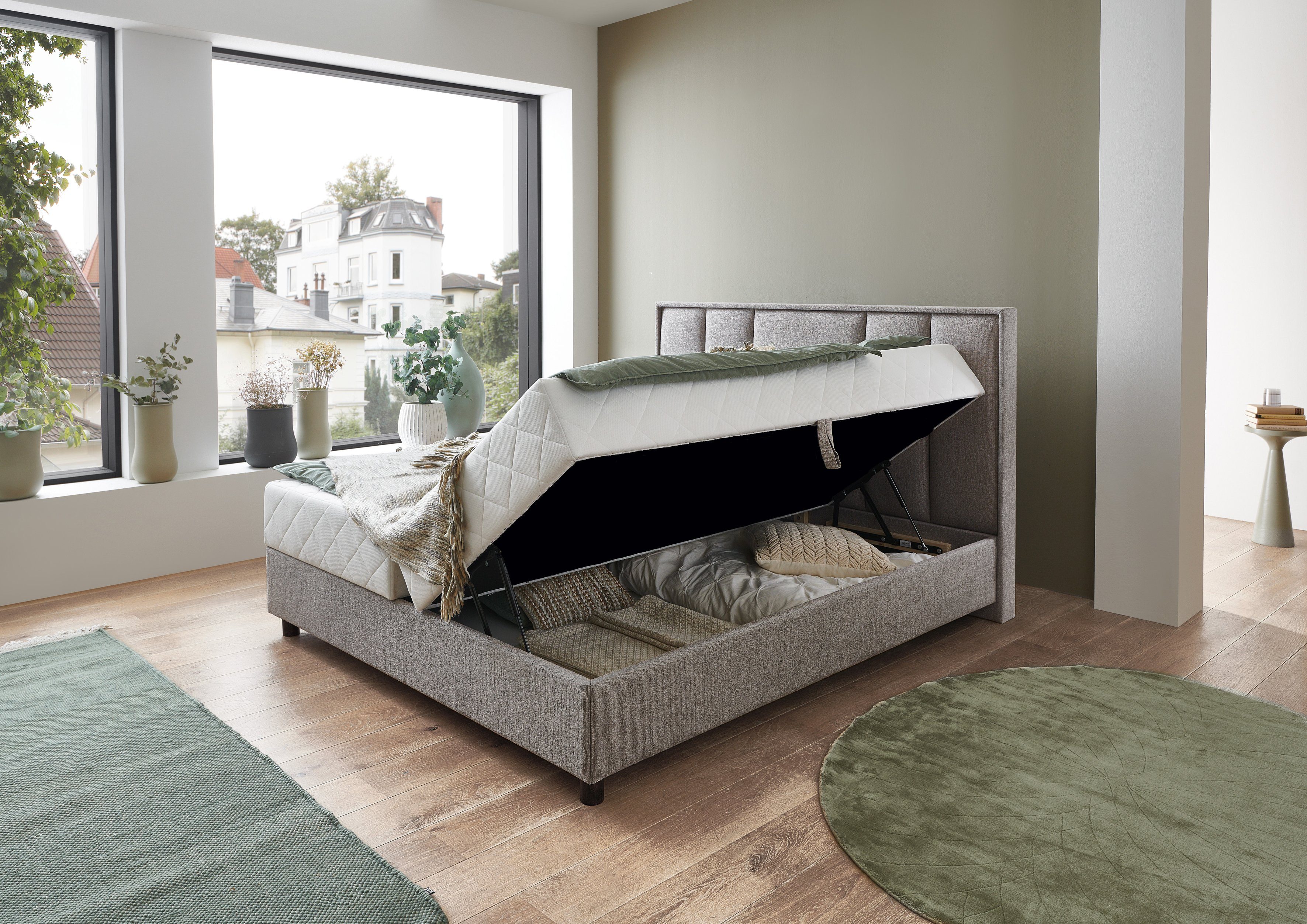 ATLANTIC home collection Boxspring ARLA met pocketveringsmatras en bedkist