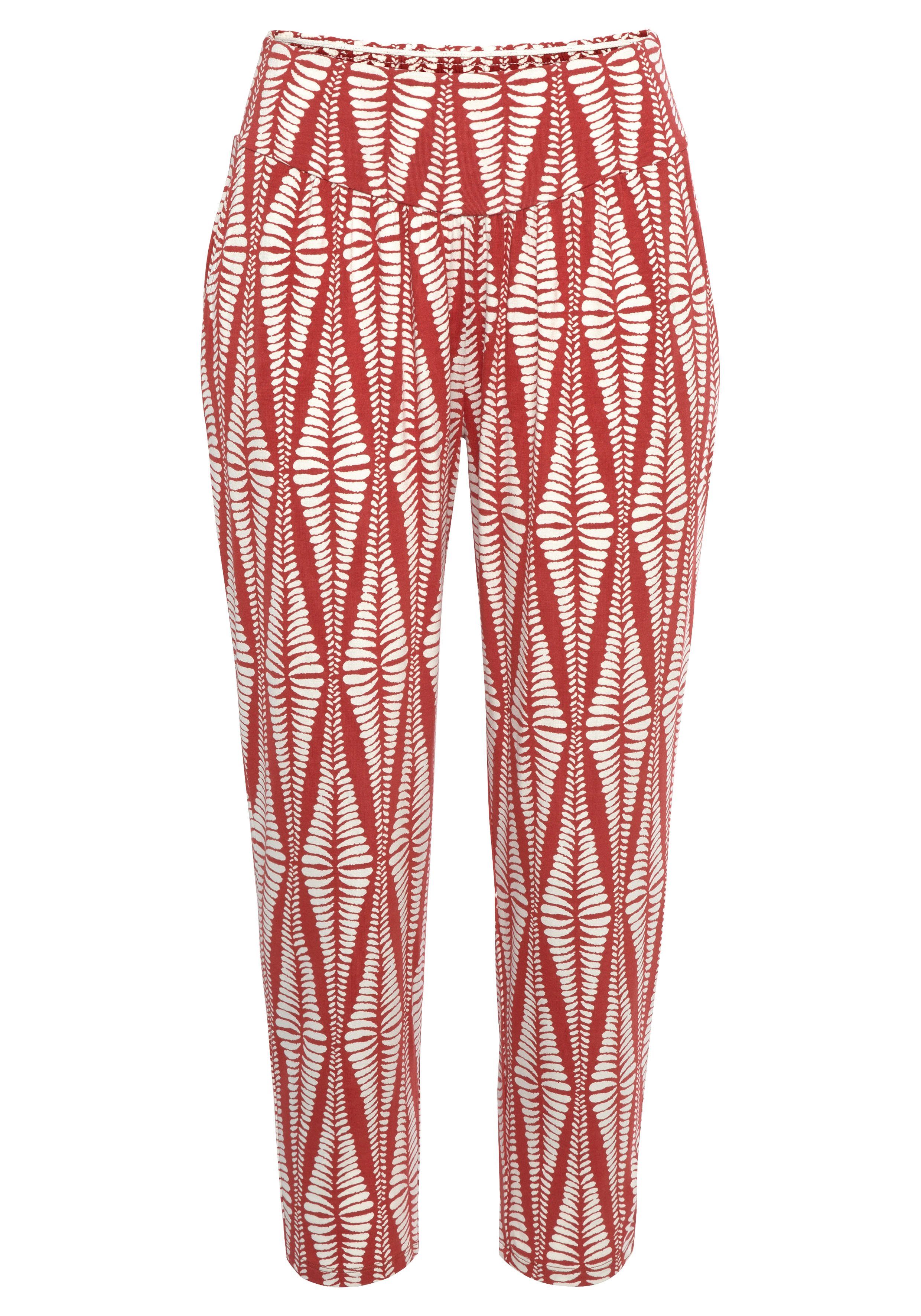 Lascana 7 8-broek met brede boord lichte zomerbroek met zakken strandbroek
