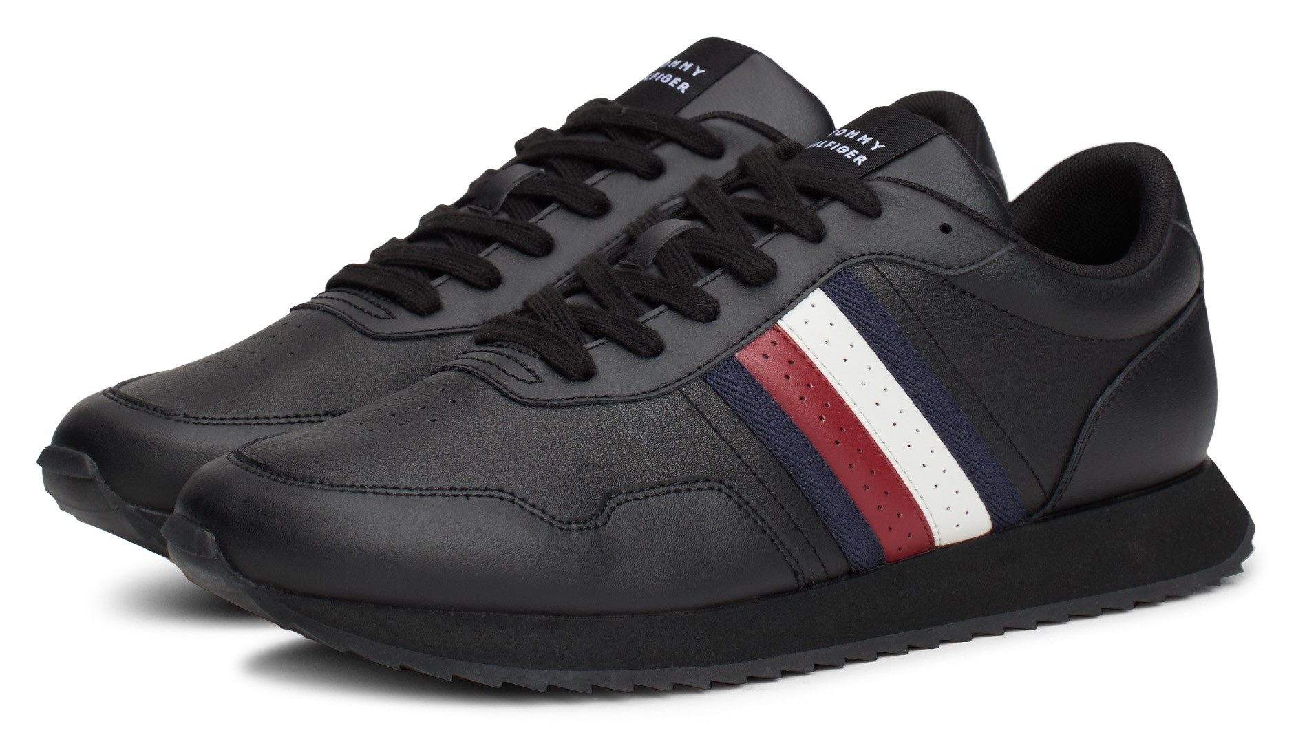 Tommy Hilfiger Plateausneakers RUNNER EVO LTH MIX ESS , vrijetijdsschoen, halfschoen, veterschoen met zijstrepen