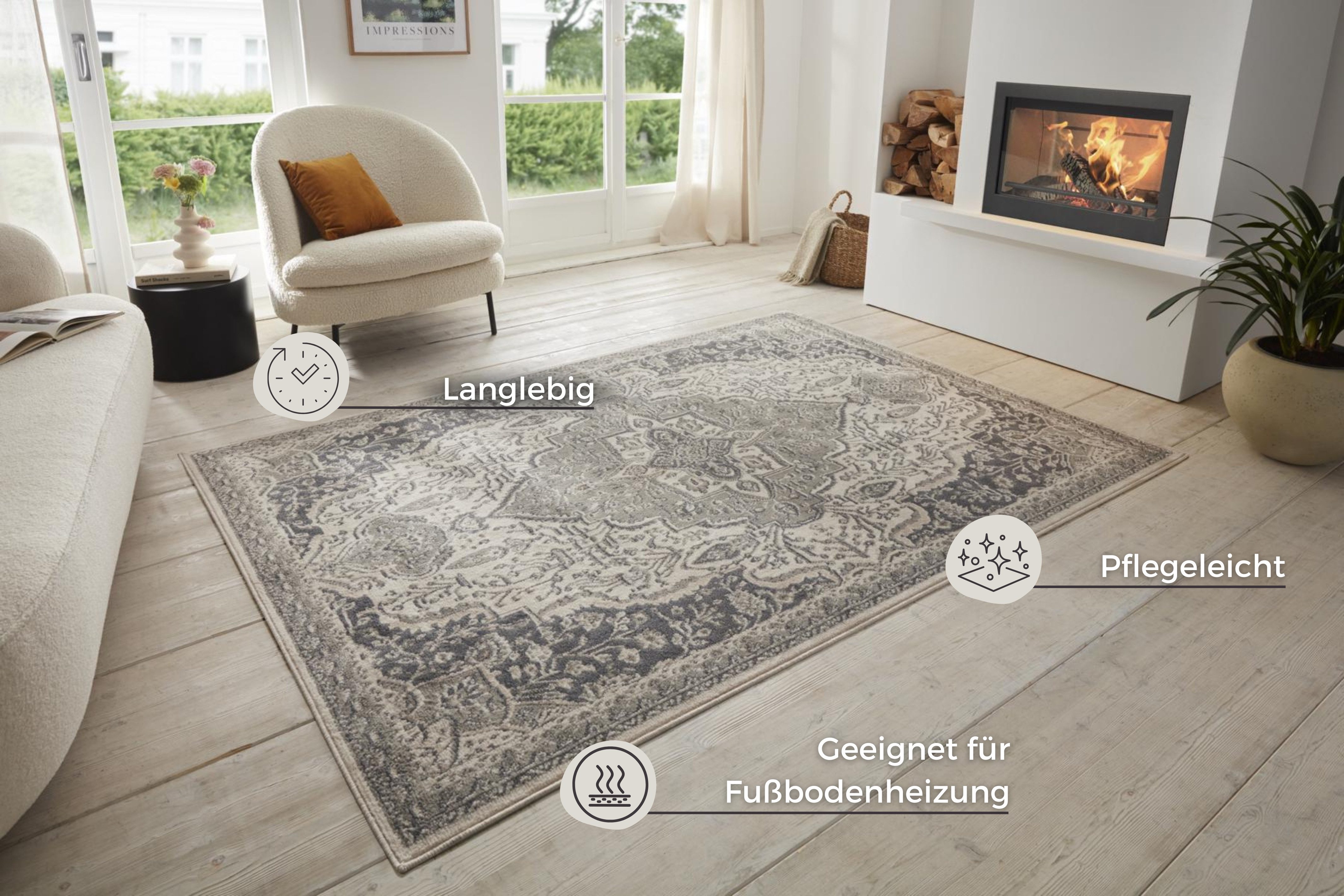 HANSE Home Vloerkleed Orken Korte pool, loper, oriënt, vintage, woonkamer, slaapkamer, eetkamer