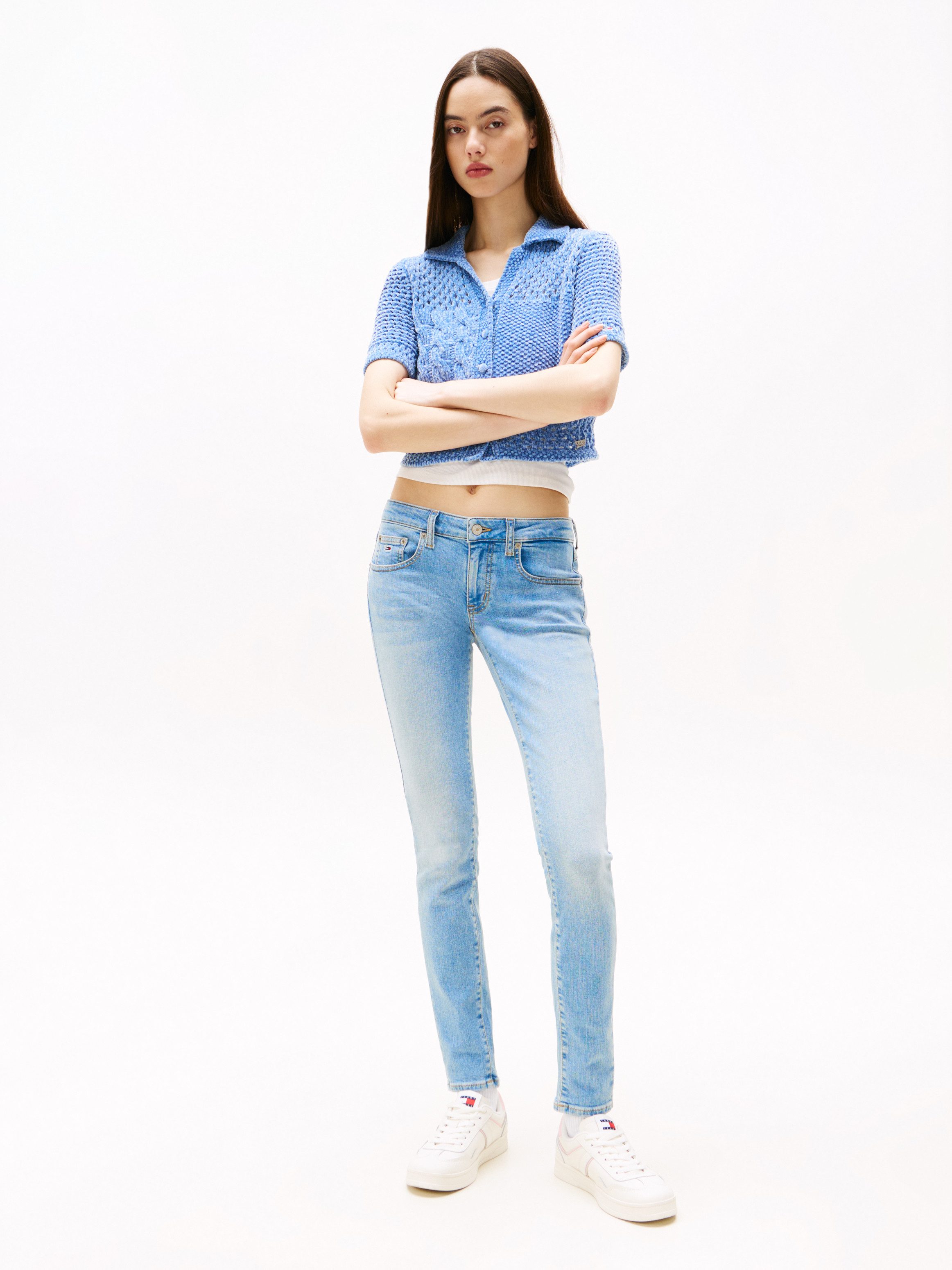 TOMMY JEANS Skinny fit jeans Sophie Low Waist Skinny met logo-badge, in enkel-lengte