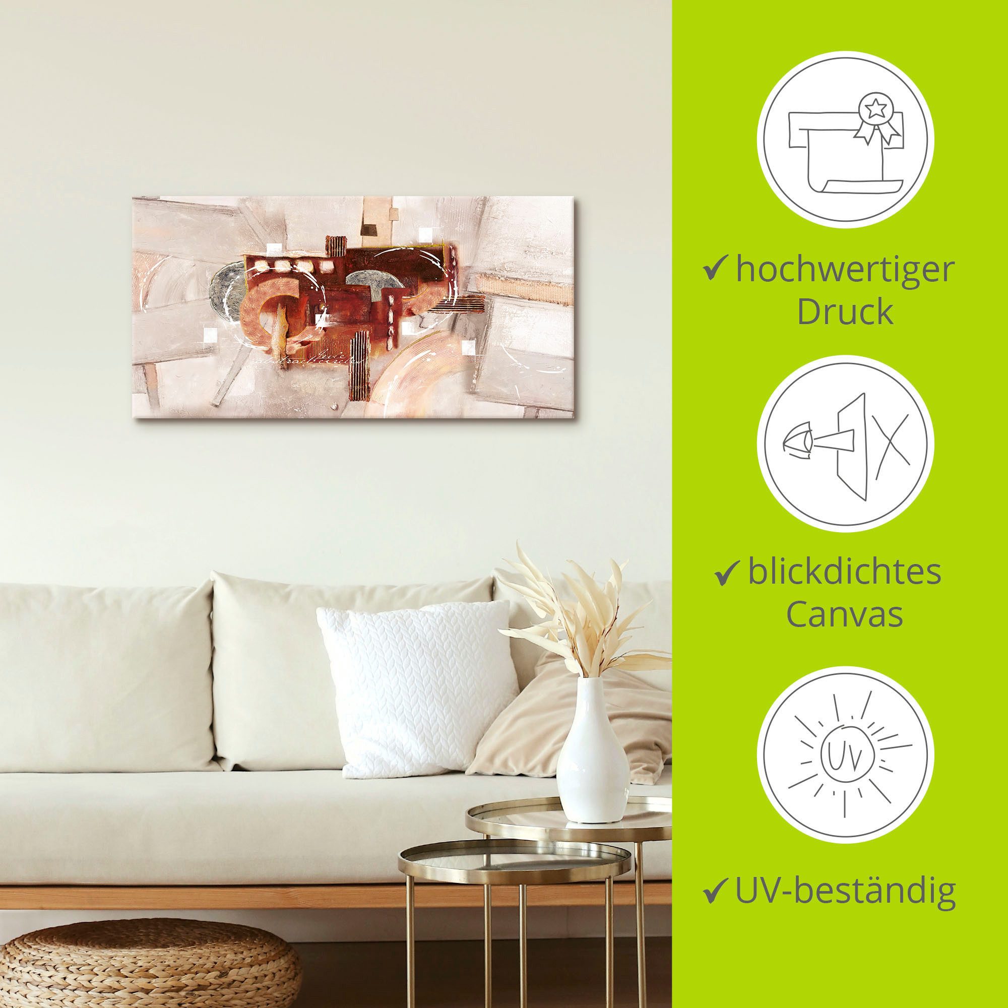 Artland Artprint Abstracte rondjes als artprint van aluminium, artprint voor buiten, artprint op linnen in verschillende maten