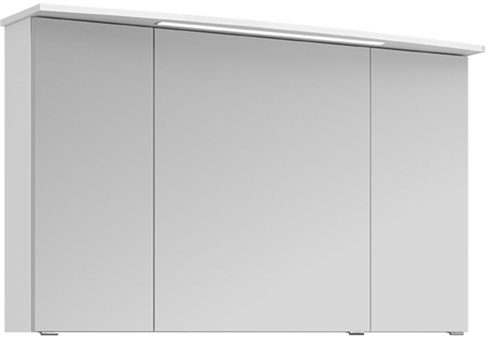 Saphir Badkamerspiegelkast Serie 4010 badkamer spiegelkast incl. LED-verlichting in krans Badkast 122 cm breed, 3 deuren, 6 glazen legplanken, incl. deurdemper