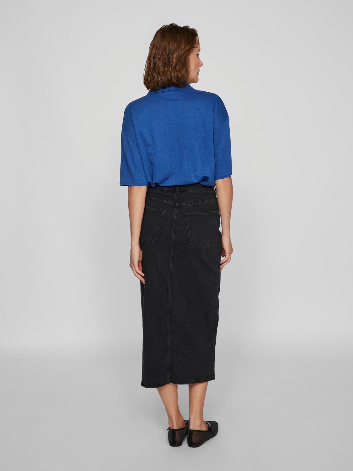 Vila Jeans rok VIJAF HW MIDI DENIM SKIRT-NOOS