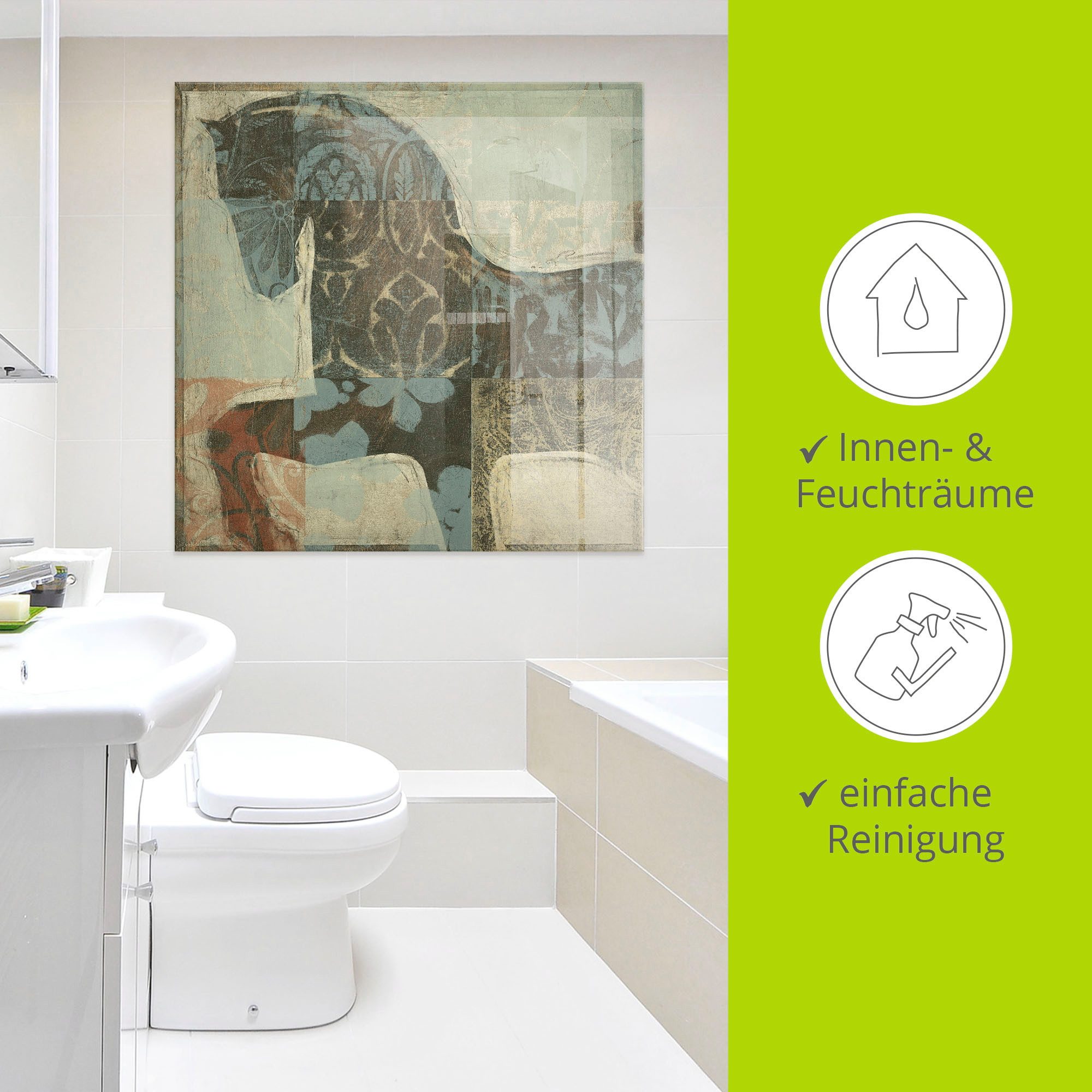 Artland Print op glas Gedessineerd paard I in verschillende maten