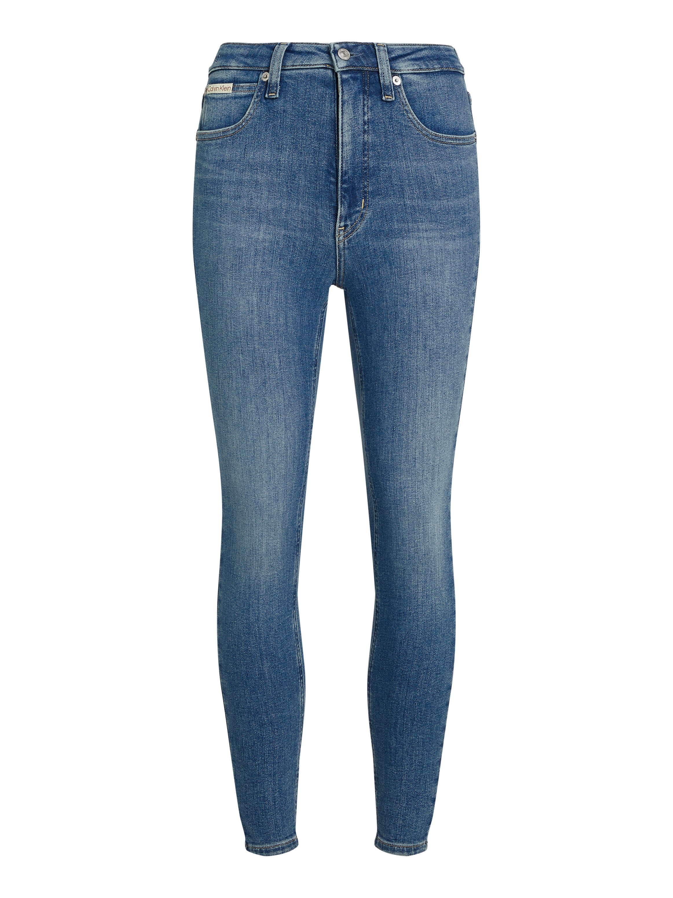 Calvin Klein Skinny fit jeans HIGH RISE SUPER SKINNY ANKLE met stone-wash look met muntzakje