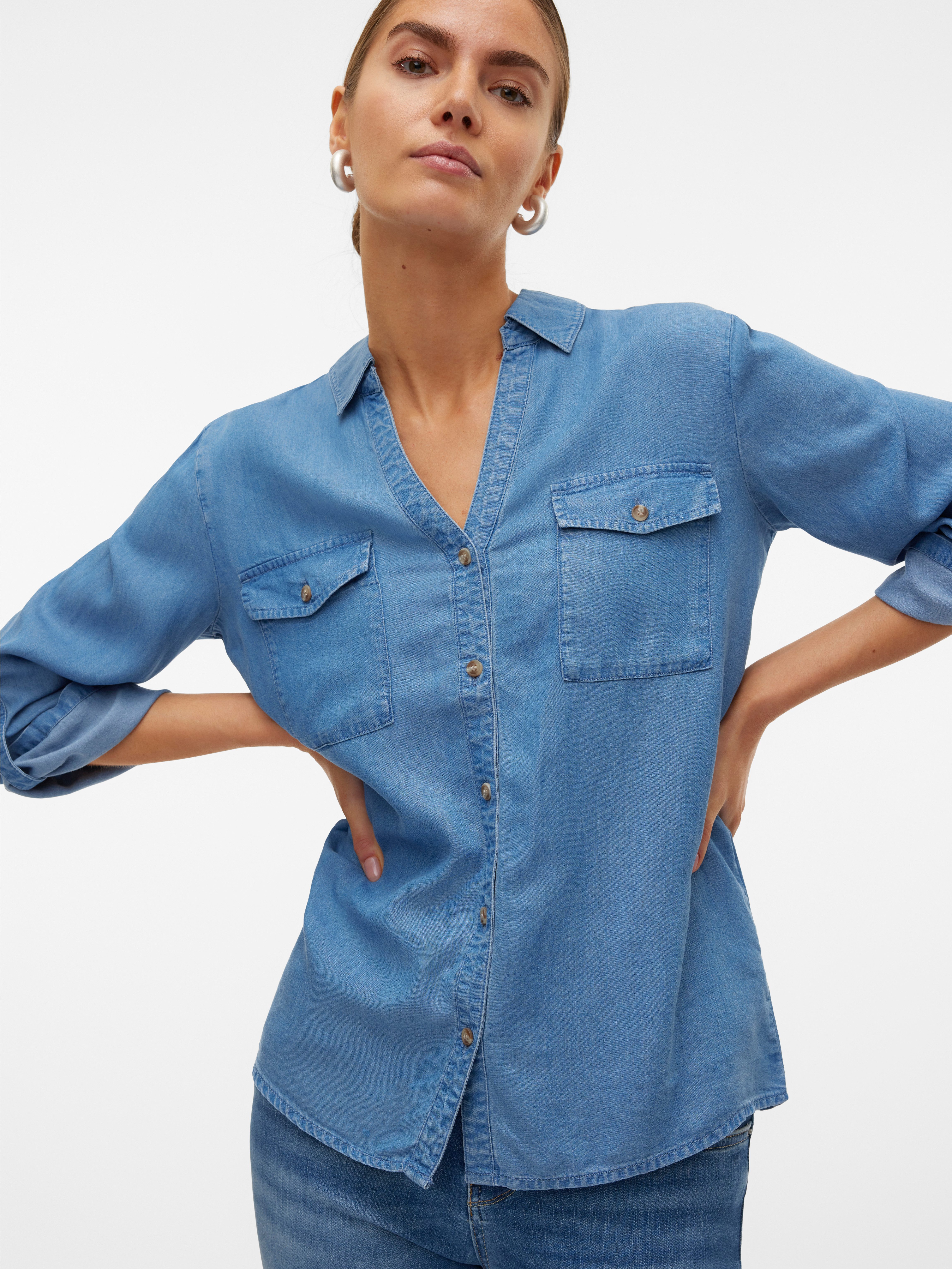 Vero Moda Overhemdblouse VMBREE 7/8 SLEEVE LOOSE TENCEL SHIRT GA