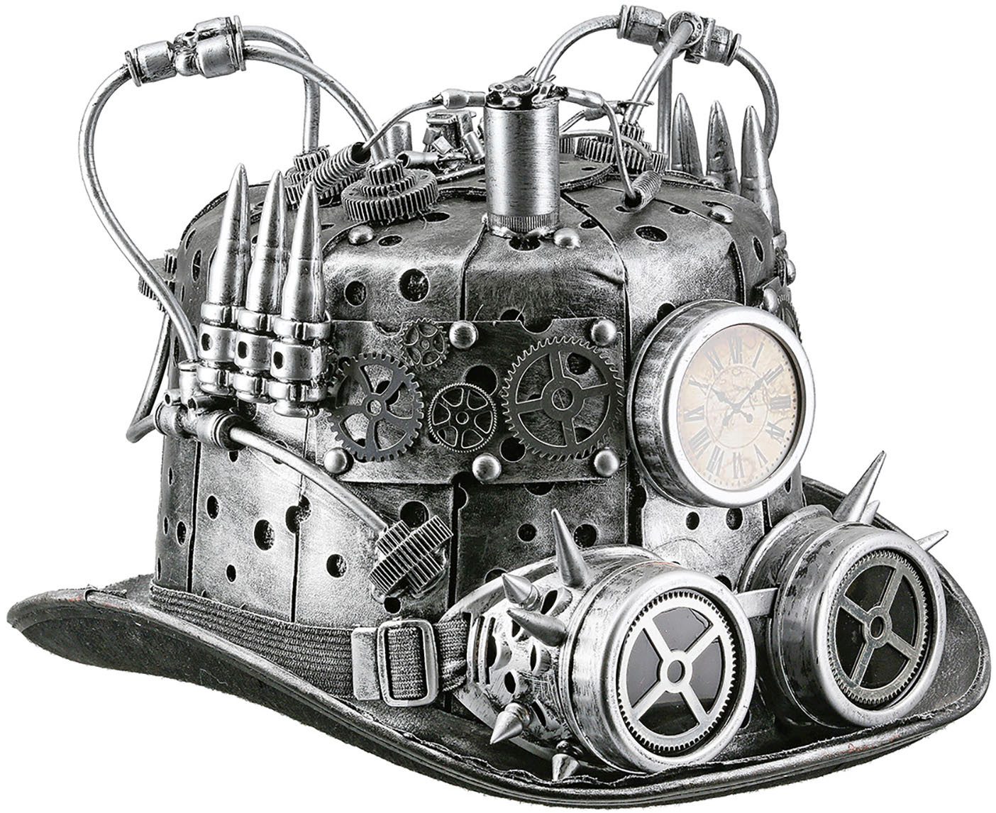 Casablanca by Gilde Decoratief object Hoed Steampunk, zilverkleurig (1 stuk)