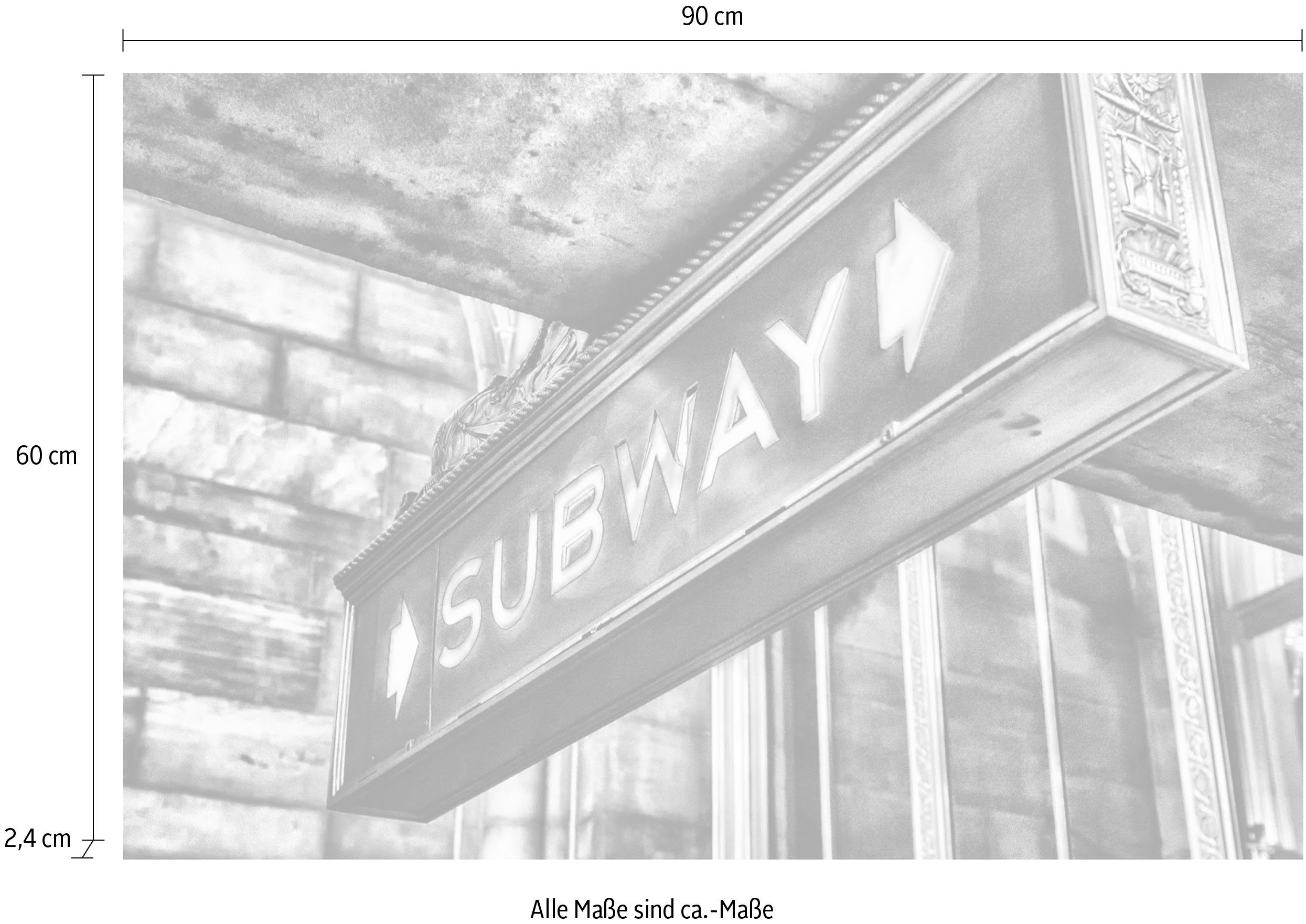 queence Artprint op acrylglas SUBWAY bord Fine Art-print in galeriekwaliteit