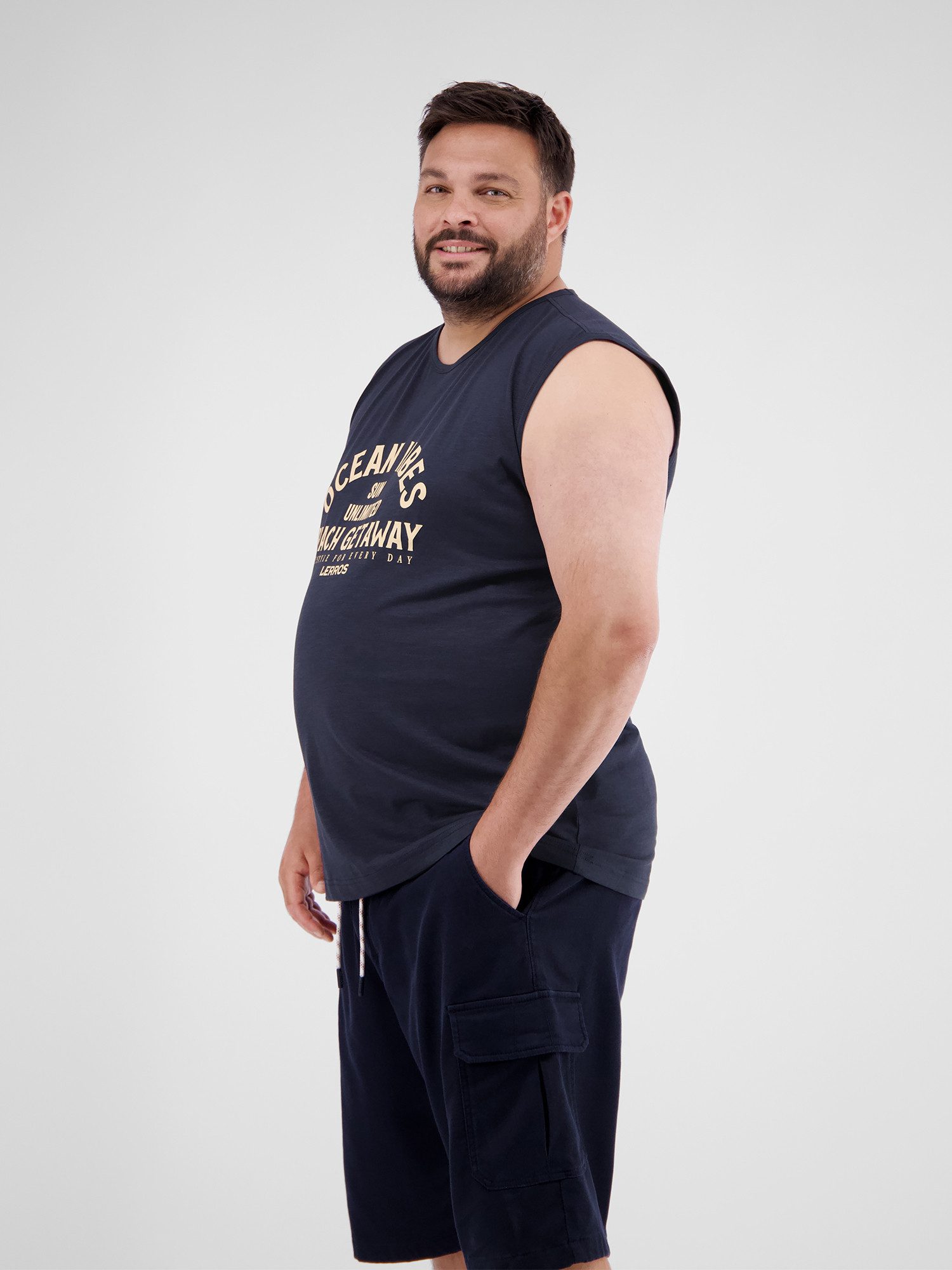 Lerros Muscle-shirt LERROS print tanktop in grote maten