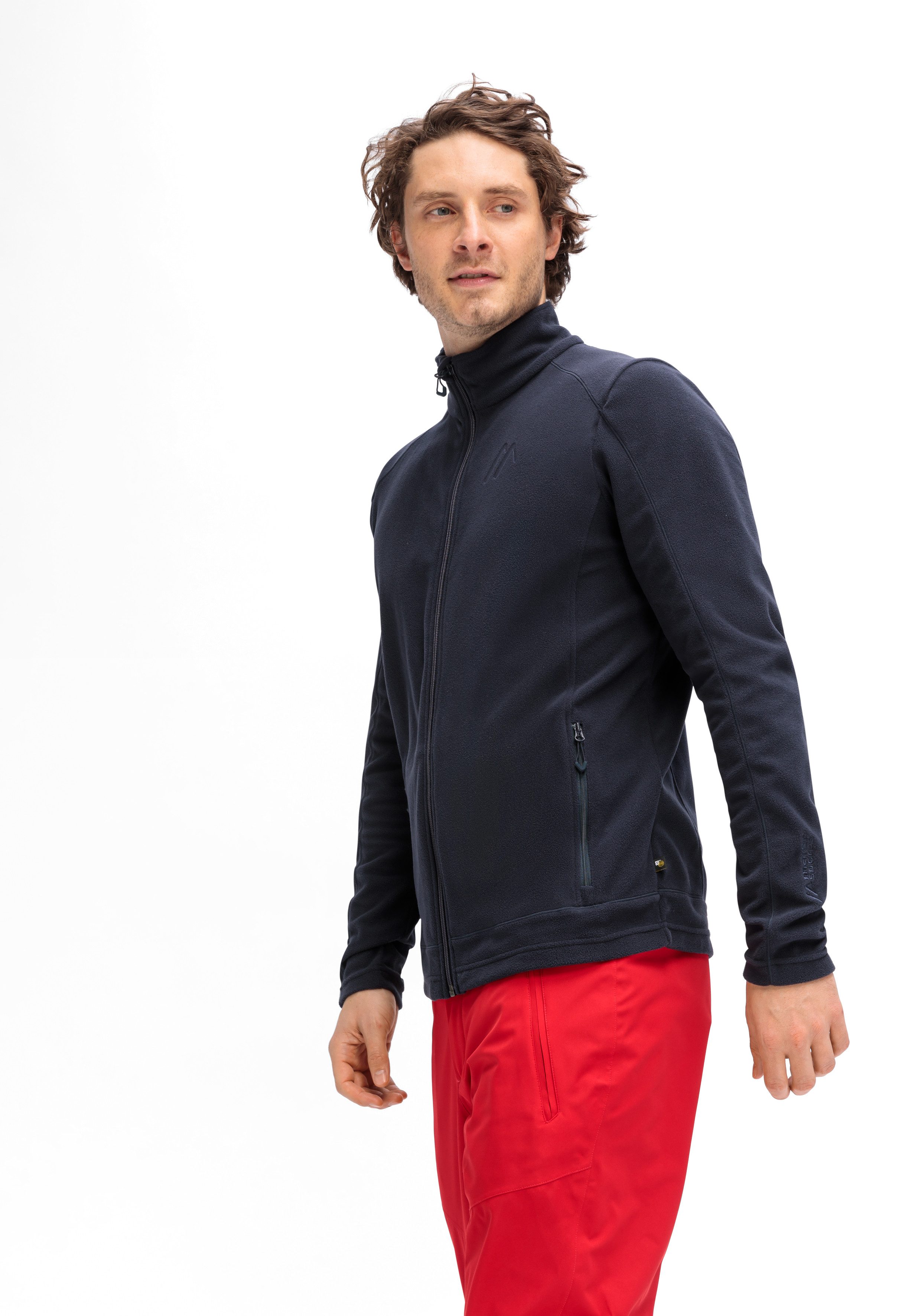 Maier Sports Fleecejack Dennis Jacket M Heren midlayer, onderhoudsvriendelijk fleece met 2 ritszakken