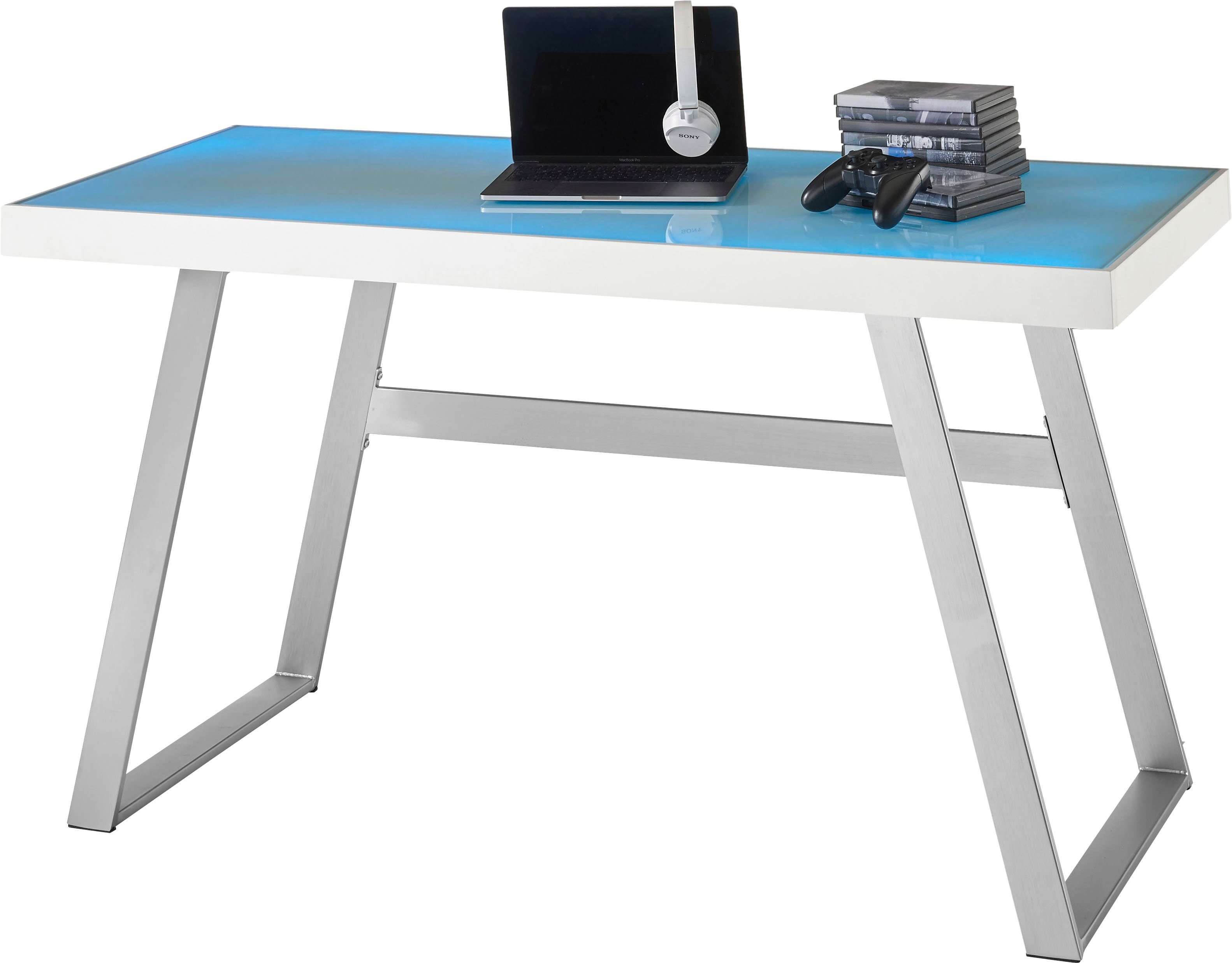 MCA furniture Bureau Tiflis met rgb-ledverlichting incl. afstandsbediening, breedte 140 cm
