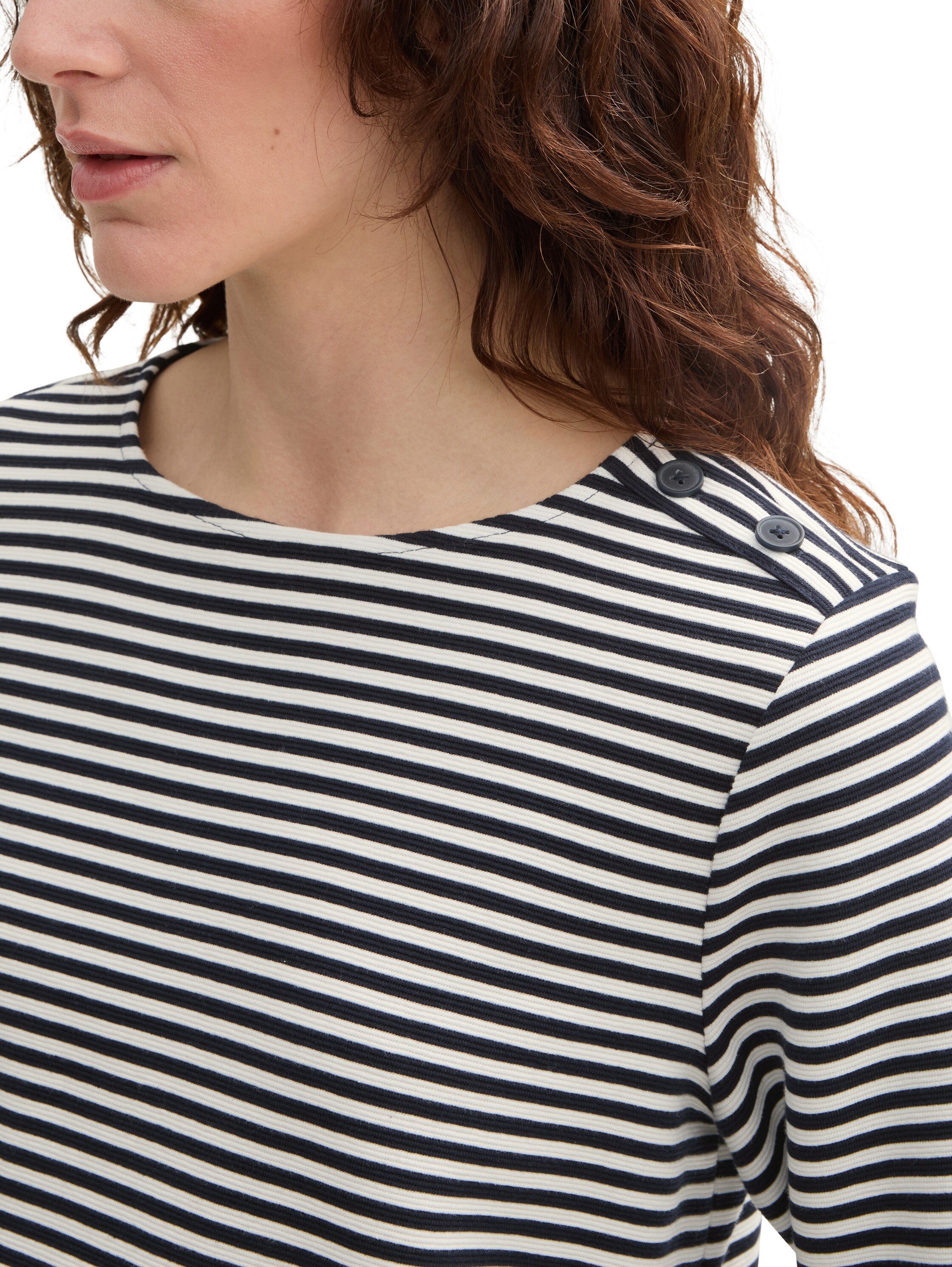 Tom Tailor Shirt met lange mouwen met knopen op de schouder