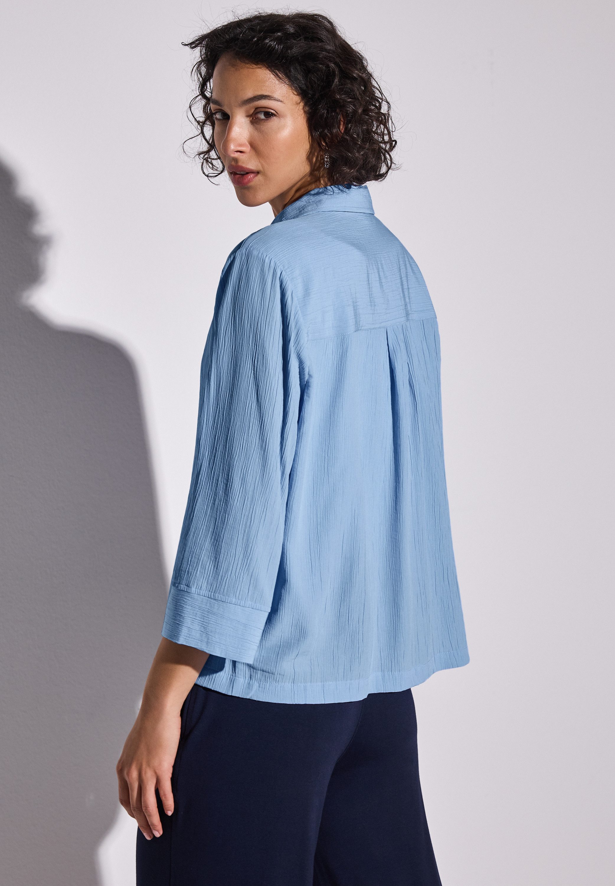 STREET ONE Gekreukte blouse met 3/4-mouwen