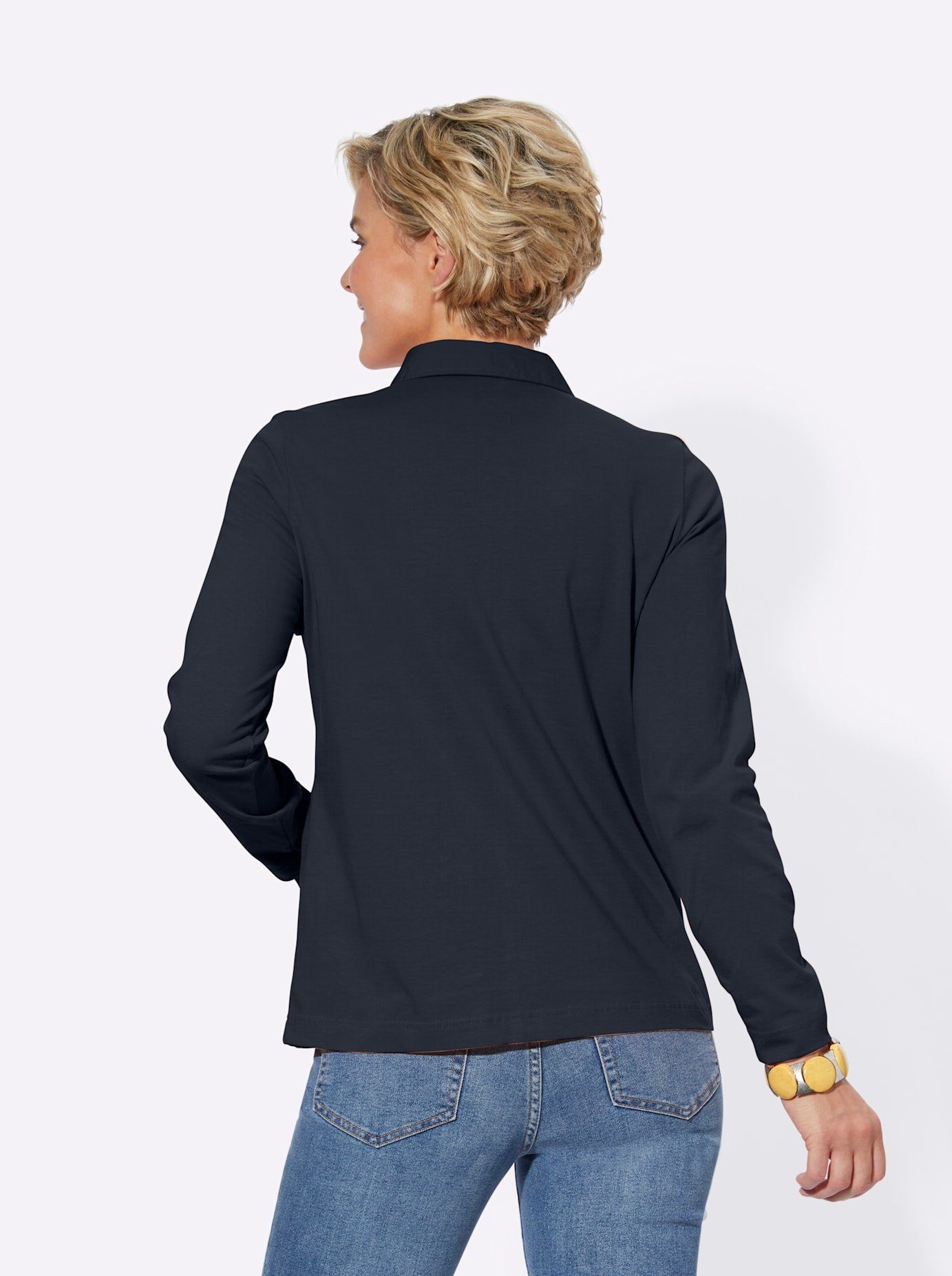 Casual Looks Poloshirt met lange mouwen Poloshirt (1-delig)