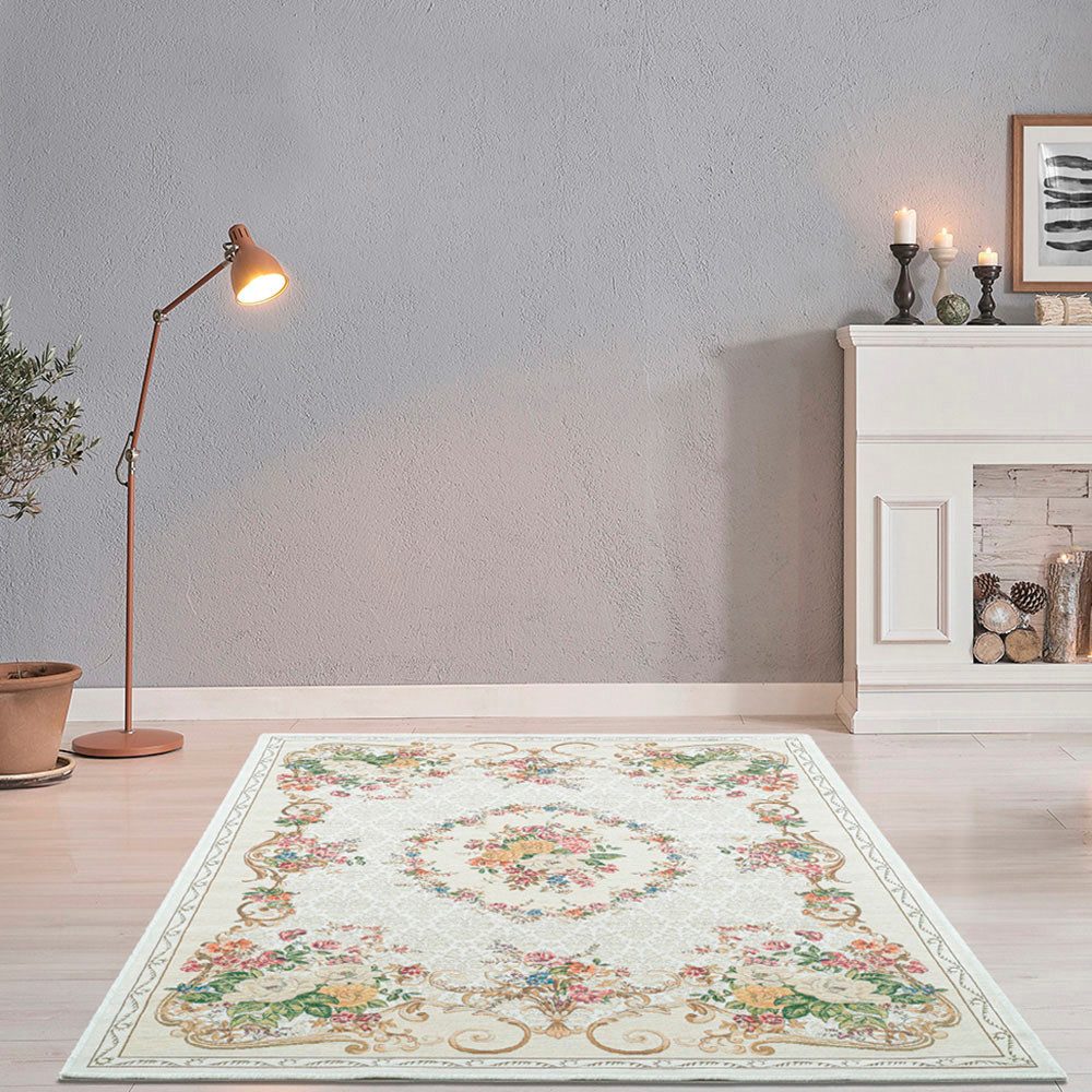 THEKO Vloerkleed Flomi Floral geweven, bloemendessin, ideaal in de woonkamer & slaapkamer