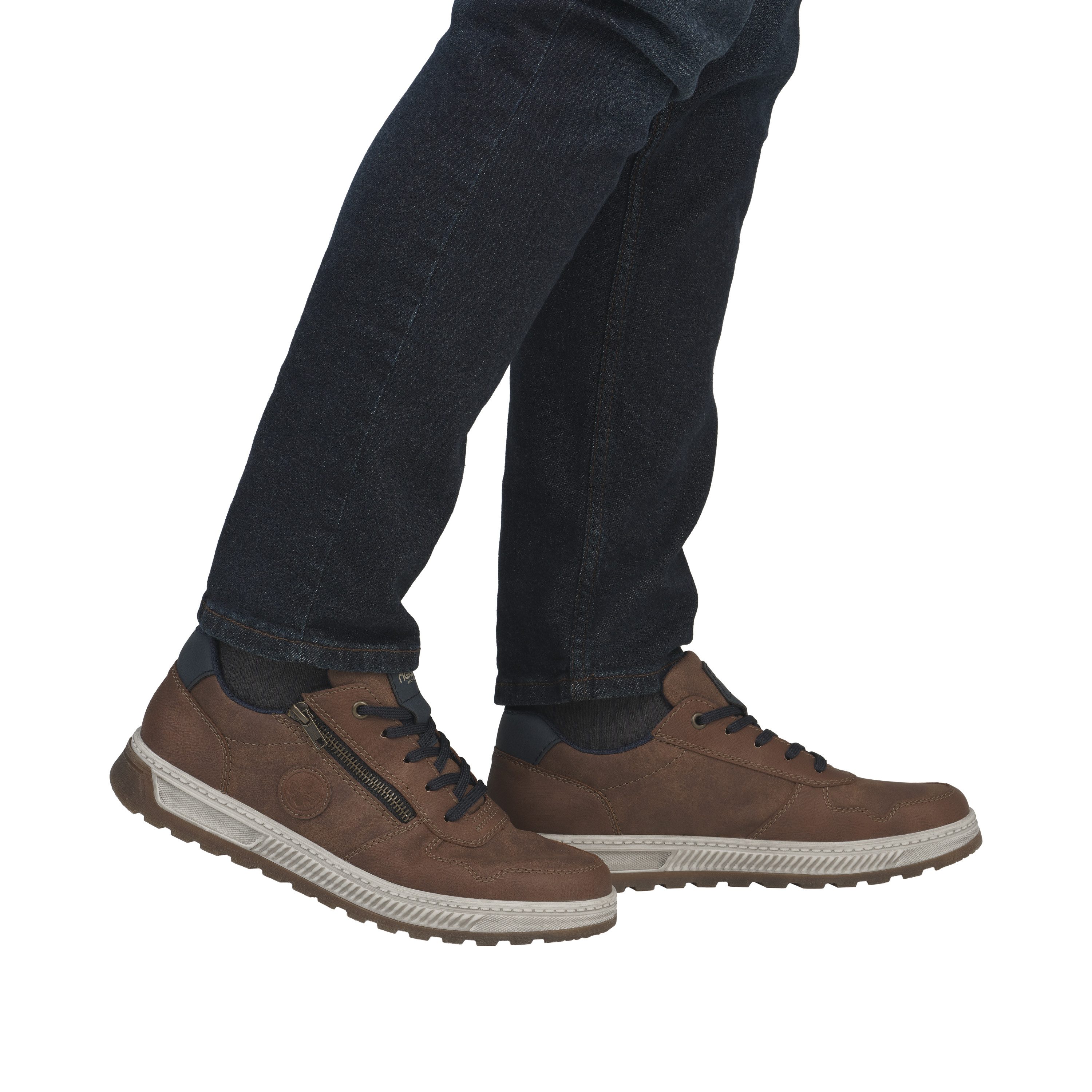 Rieker Sneakers Vrijetijdsschoen, halfschoen, veterschoen met contrastafwerking
