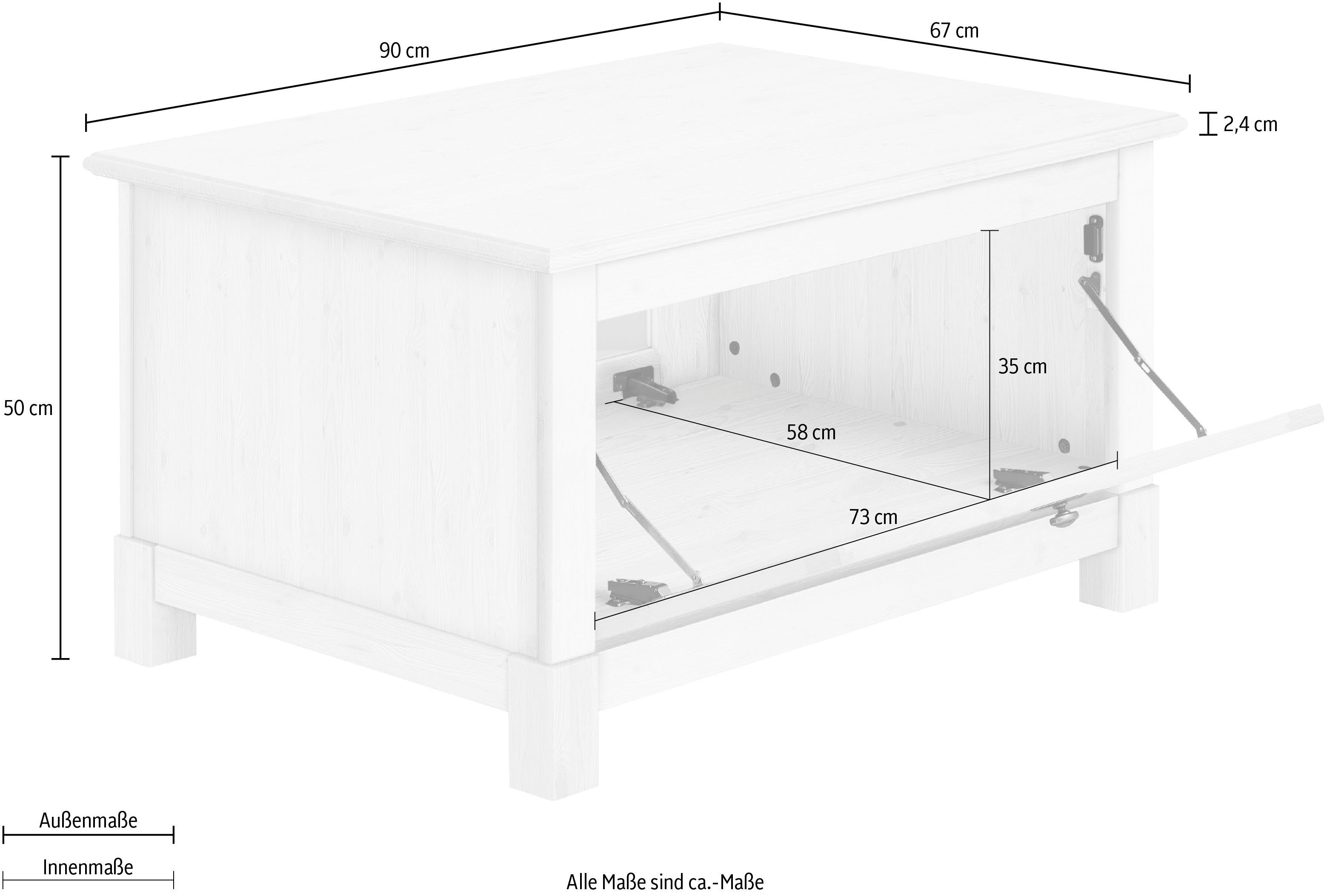 Home affaire Salontafel Rauna Breedte 90 cm.