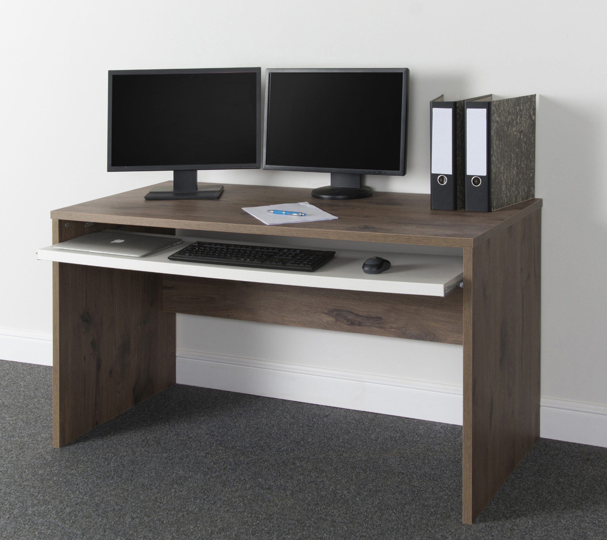 VOGL Möbelfabrik Bureau Barrie met 2-kleurige toetsenbordlade in 2 breedtes, 2,5 cm tafelbladdikte, made in germany