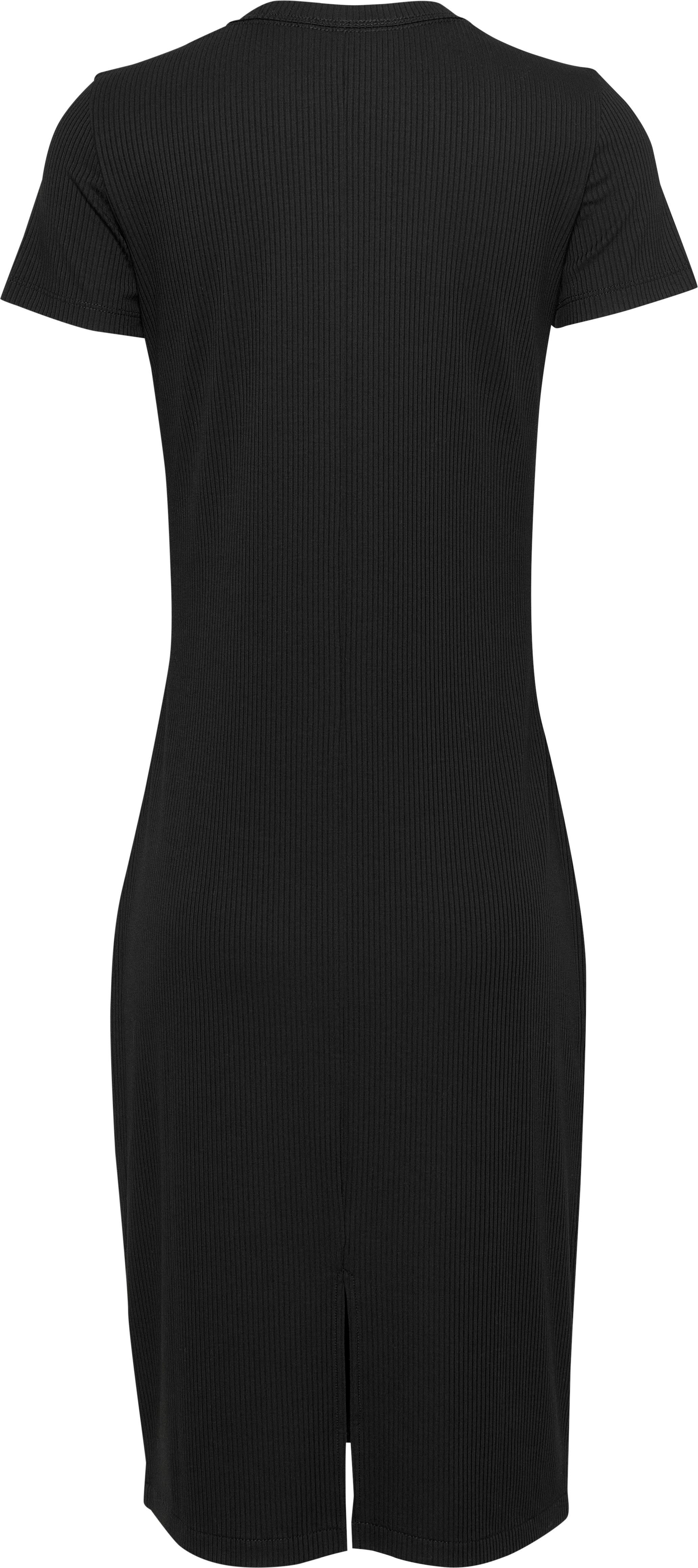 TOMMY JEANS Jerseyjurk met geribbelde structuur, logo-borduursel