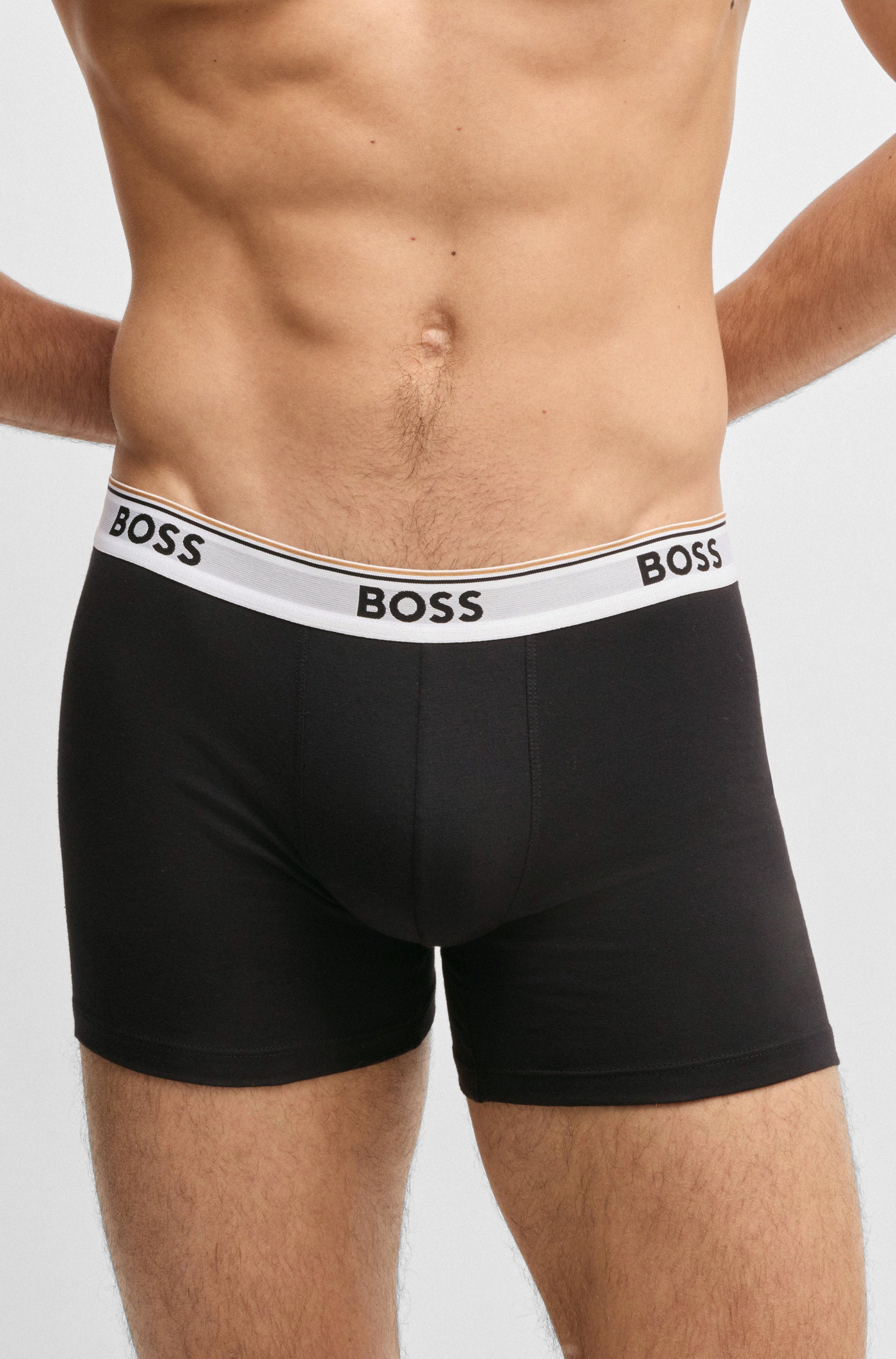 BOSS Lange boxershort BRIEF 3 PACK met in kleur bijpassende weefband (3 stuks)