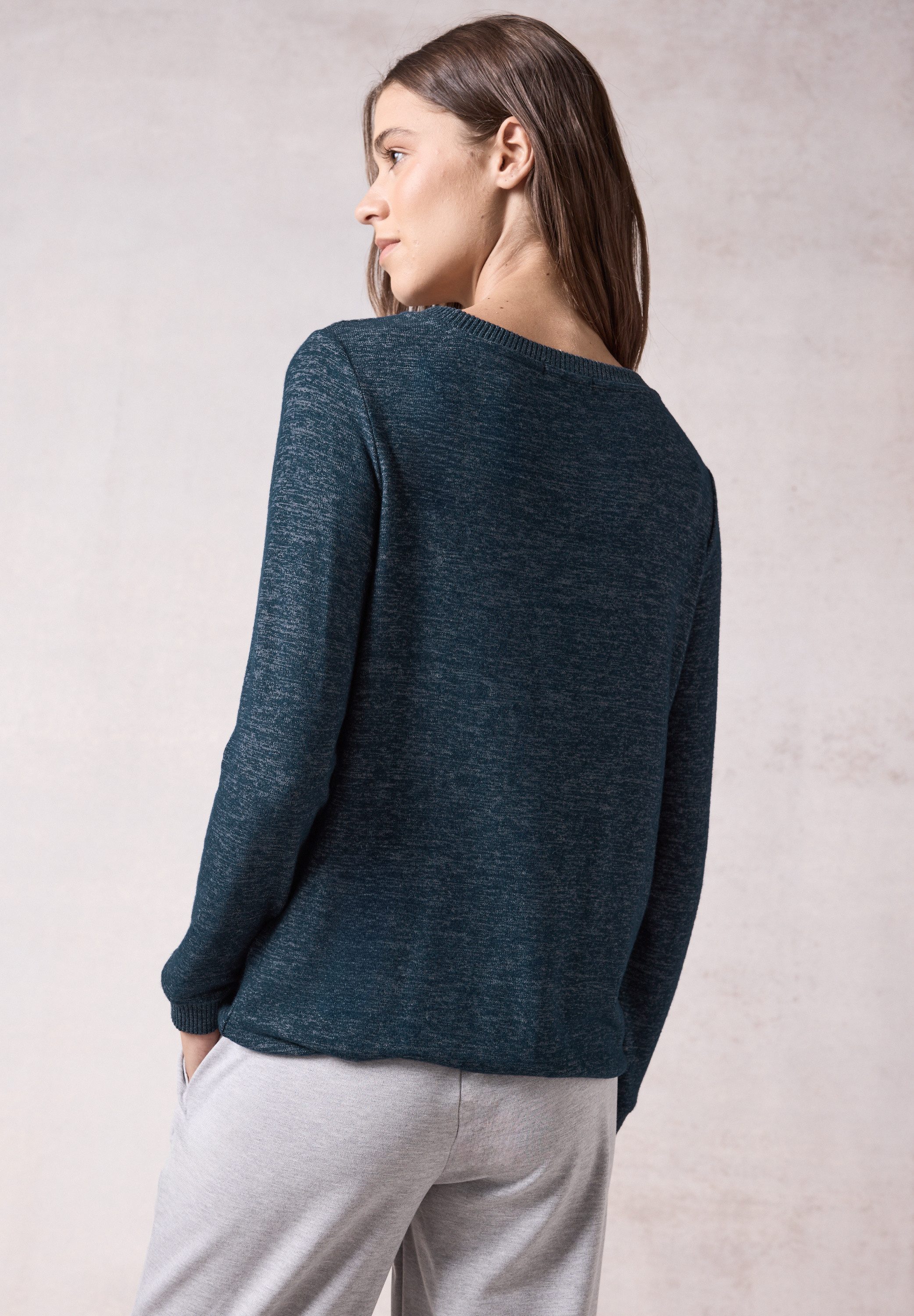 Cecil Shirt met lange mouwen in gemêleerde look